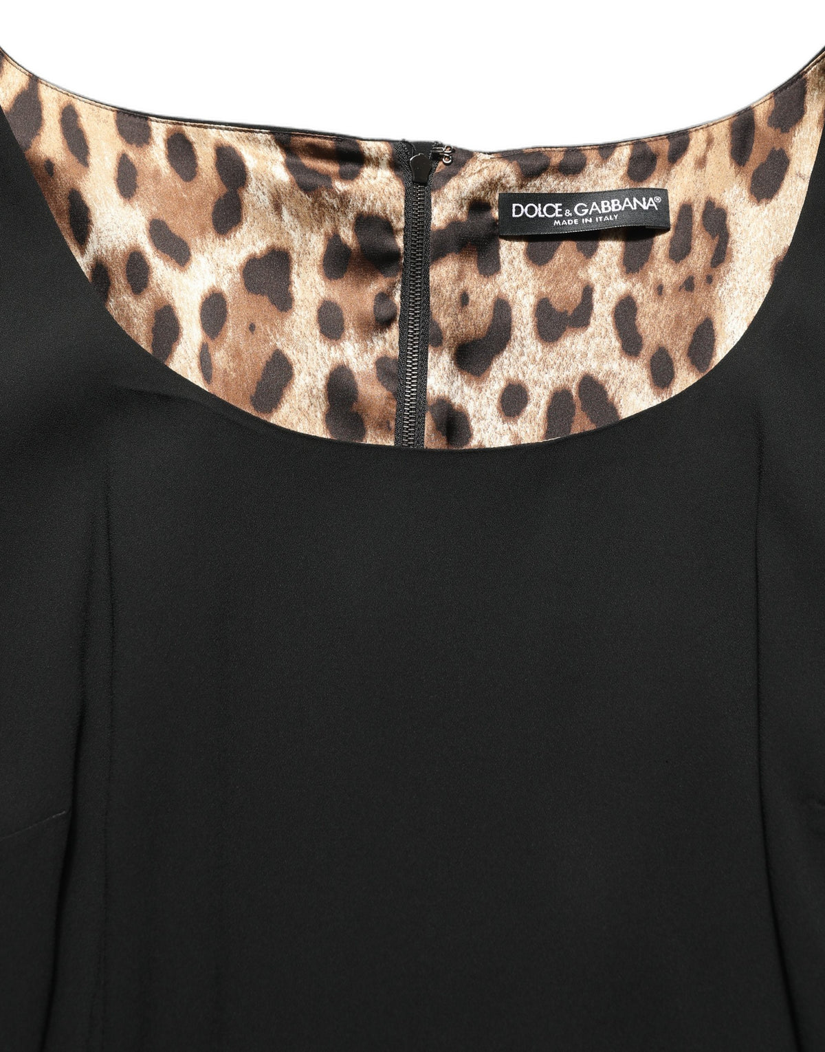 Dolce & Gabbana Black Cropped Sleeve Midi Dress Couture