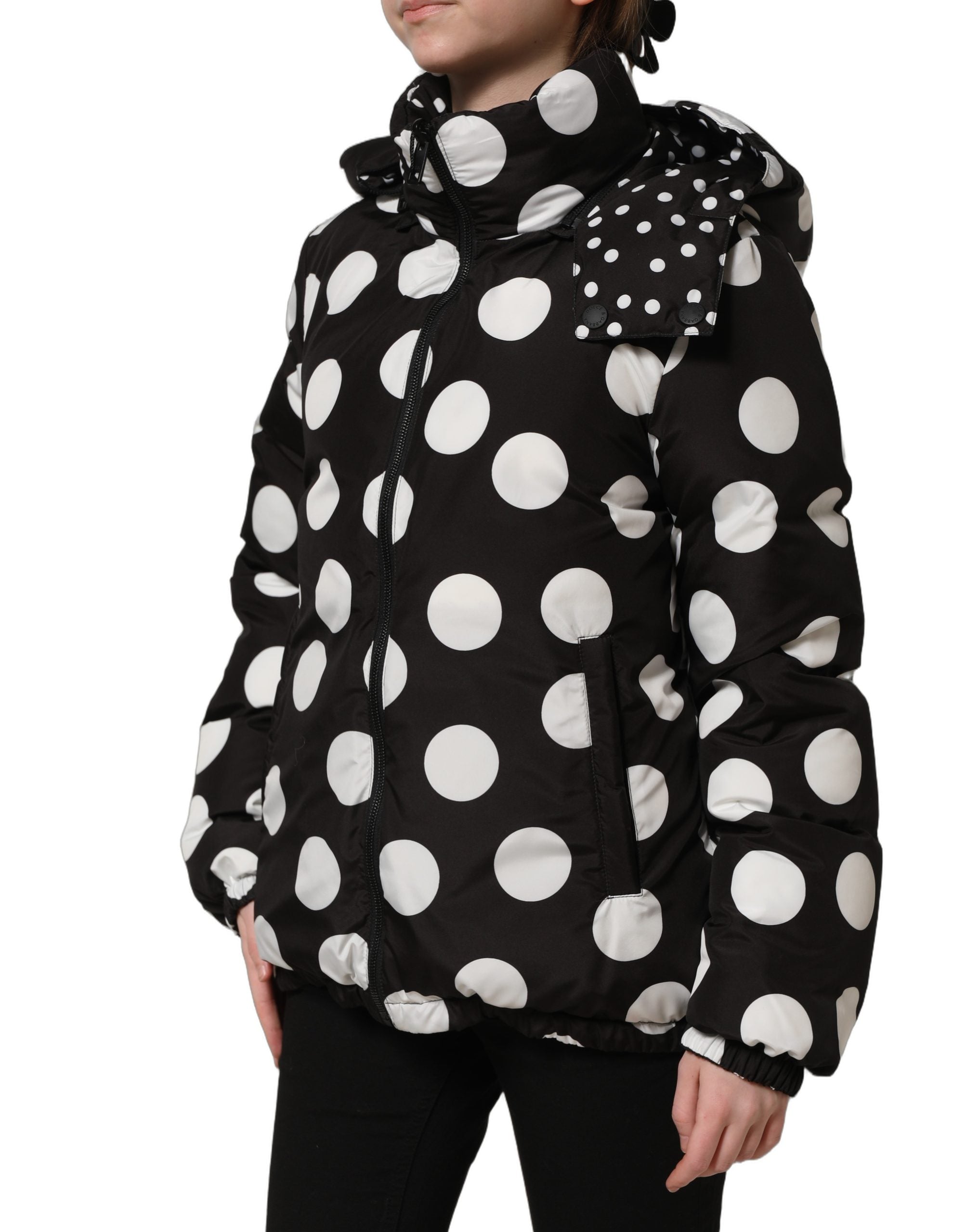 Dolce & Gabbana Polka Dot Hooded Blouson Jacket - Luxury Couture