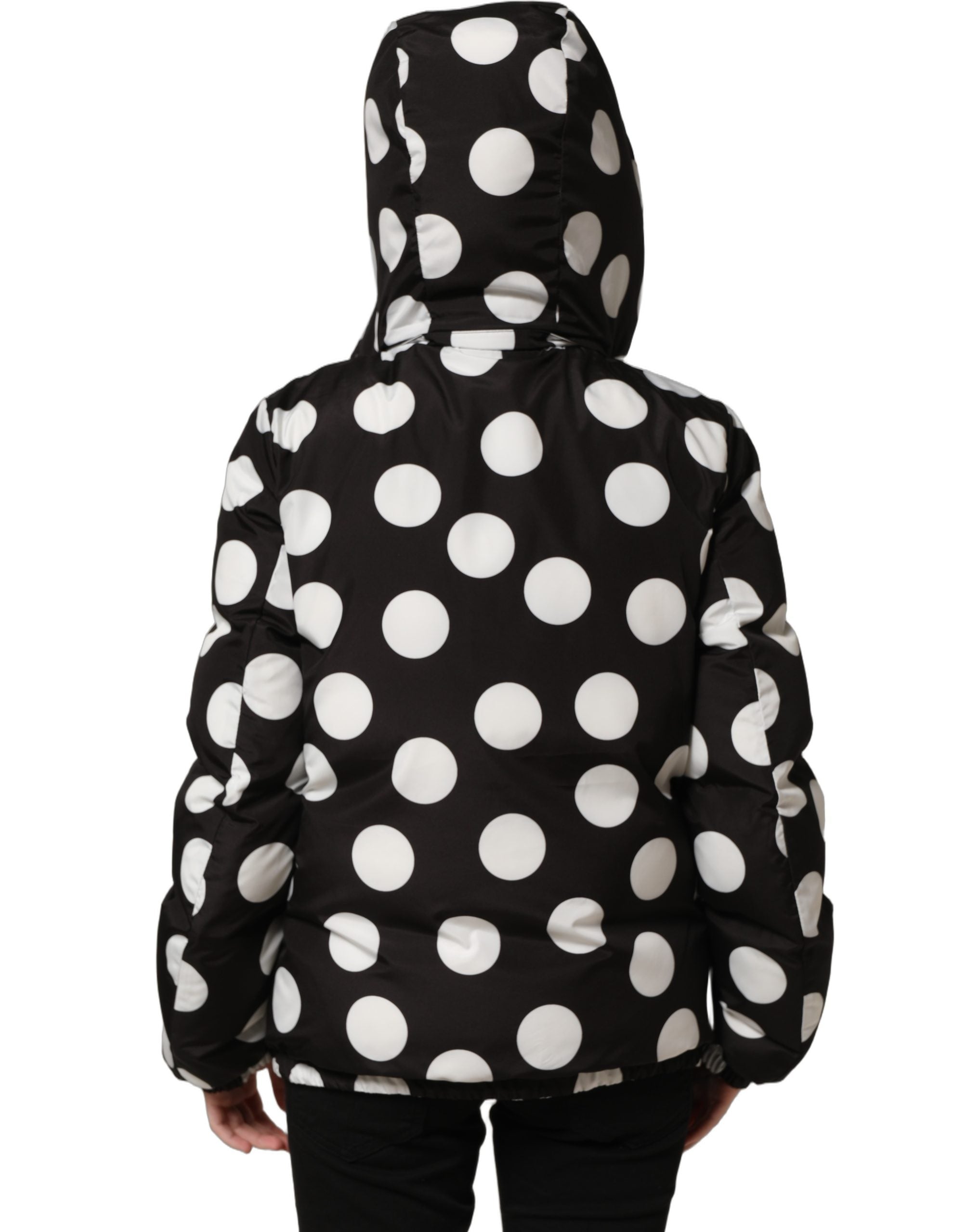 Dolce & Gabbana Black White Polka Dot Blouson Jacket - Luxury Couture