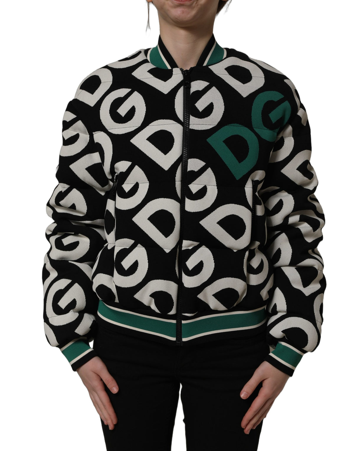 Dolce & Gabbana Multicolor Logo Bomber Jacket - Luxury Couture