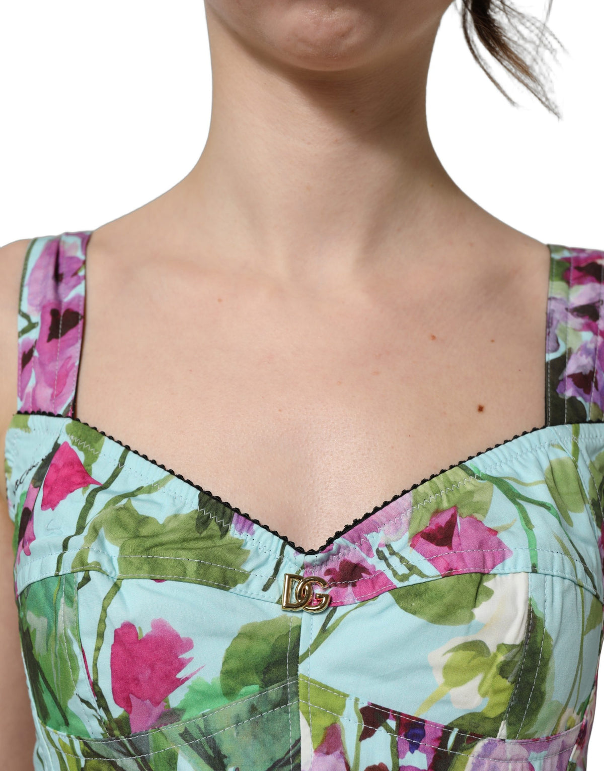 Dolce & Gabbana Floral Cropped Bustier Tank Top - Luxury Elegance