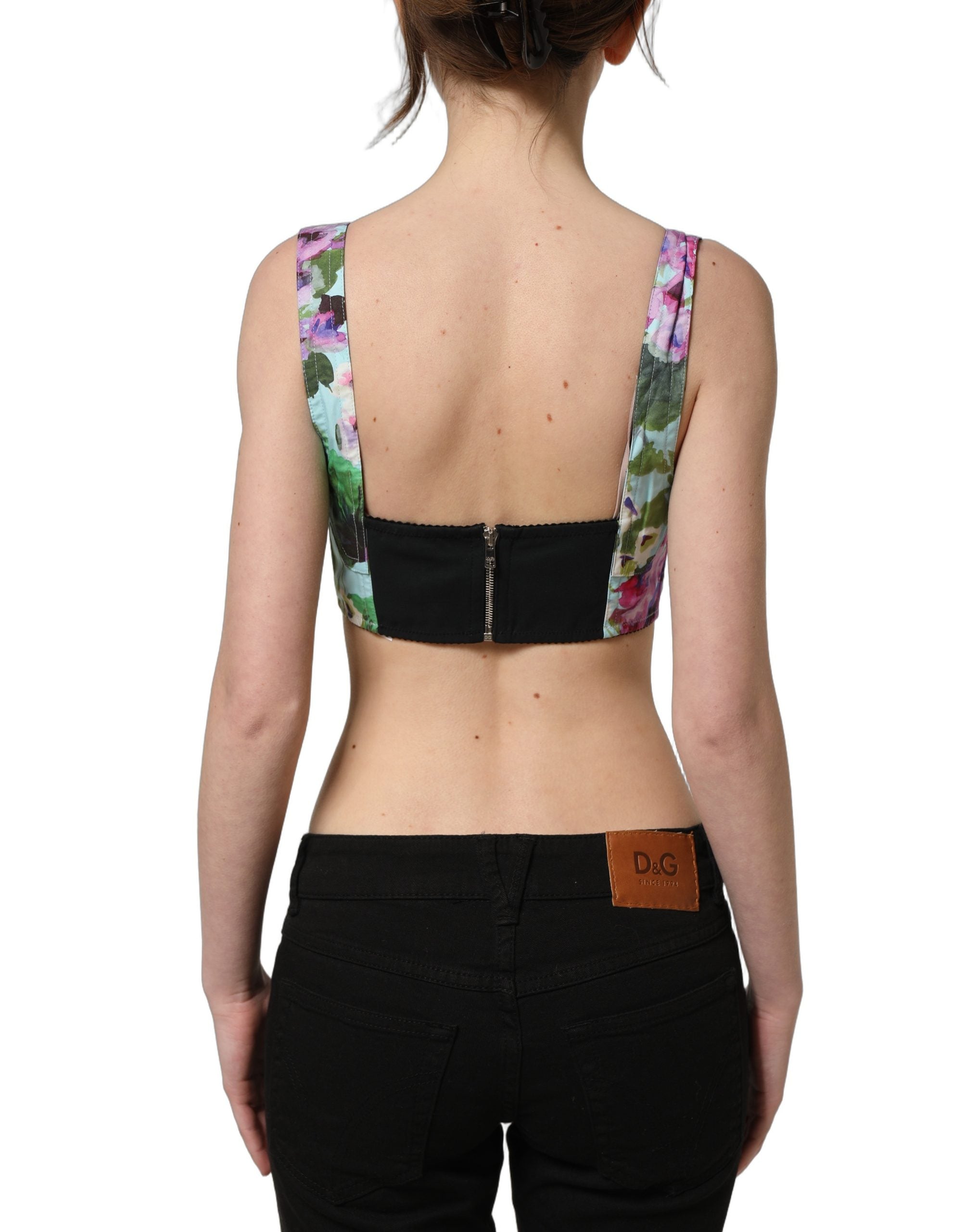 Dolce & Gabbana Floral Cropped Bustier Tank Top Couture