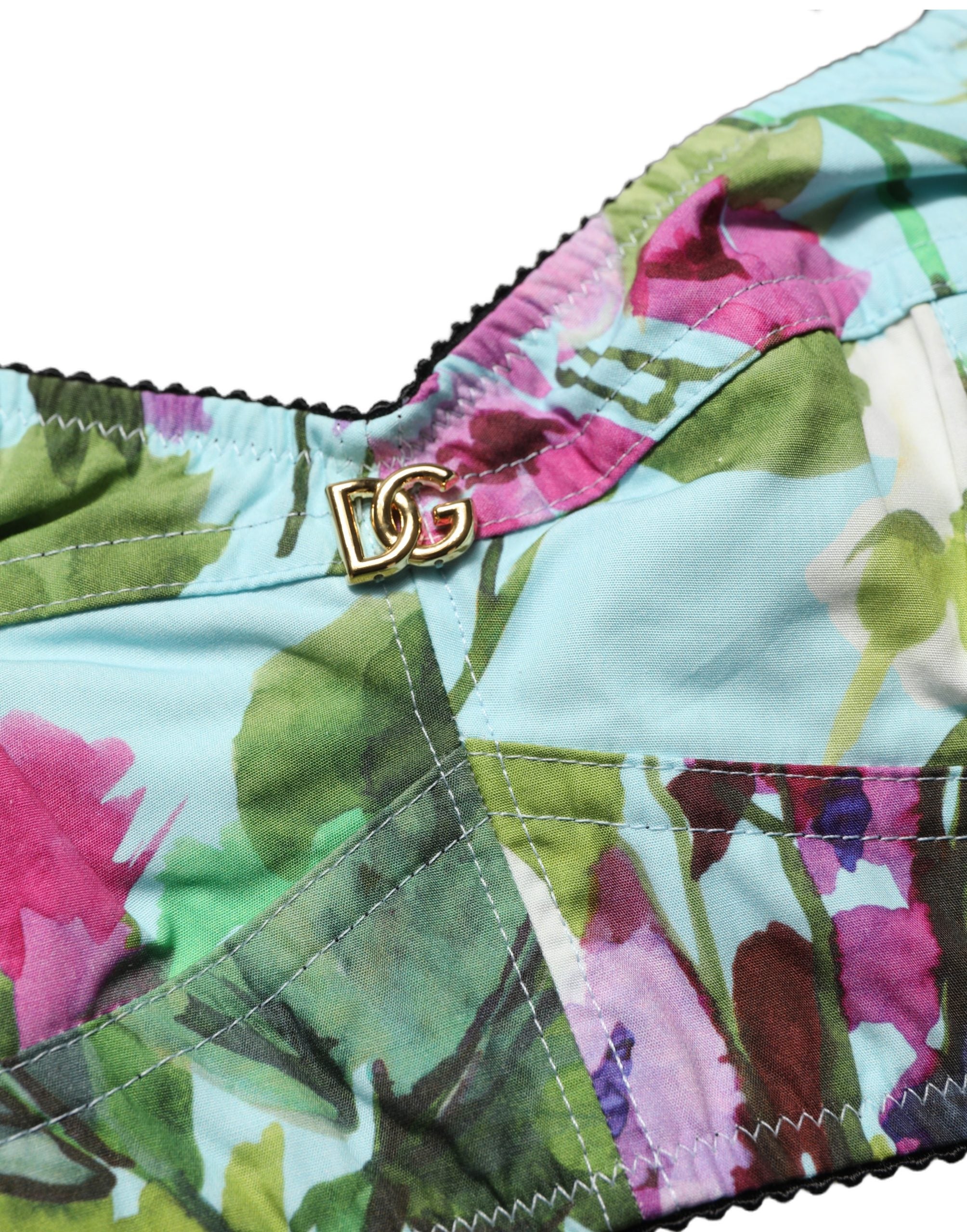 Dolce & Gabbana Floral Cropped Bustier Tank Top - Luxe Elegance