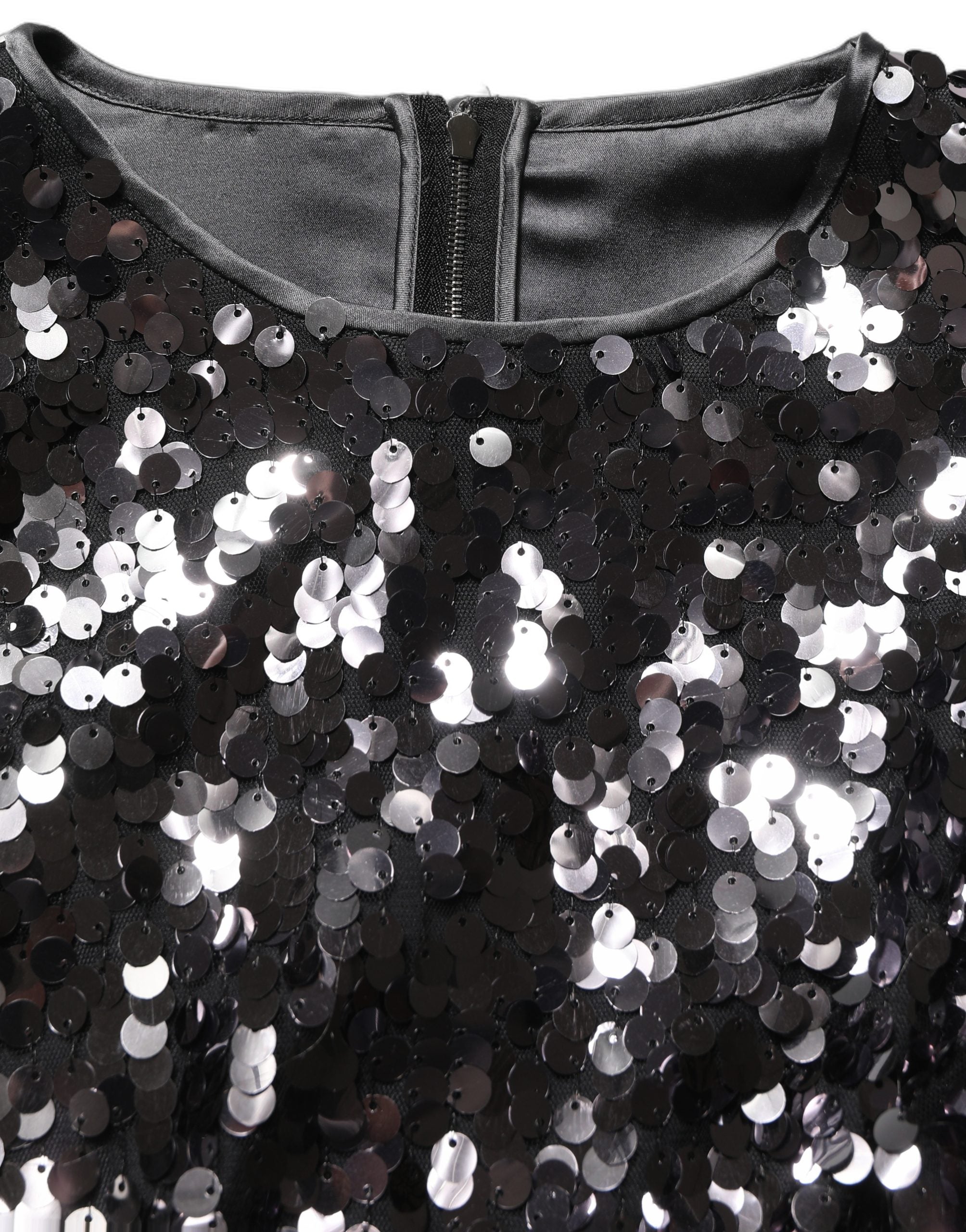 Dolce & Gabbana Black Sequined Crop Blouse – Timeless Luxury