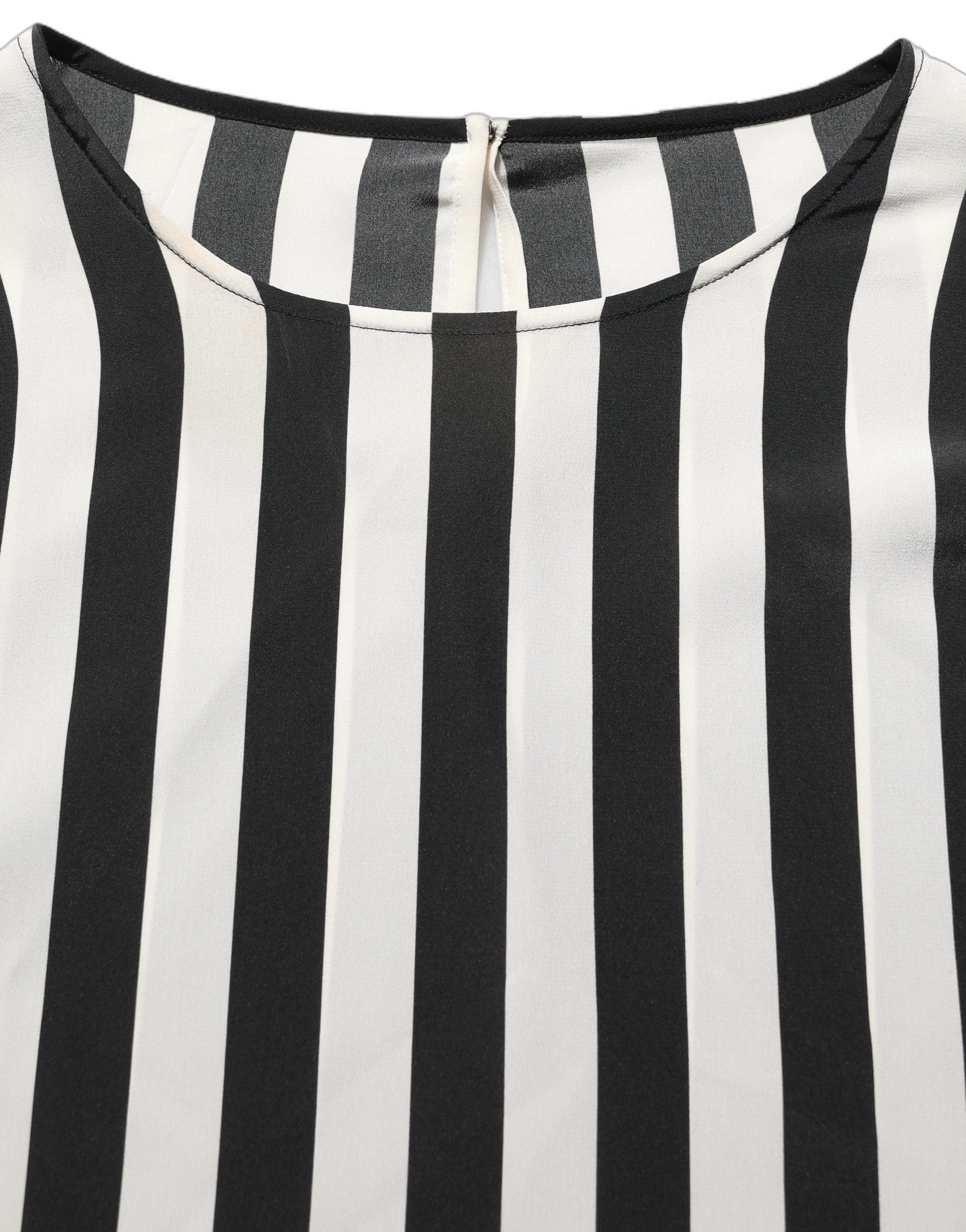 Dolce & Gabbana Black White Stripes Silk Blouse - Timeless Elegance