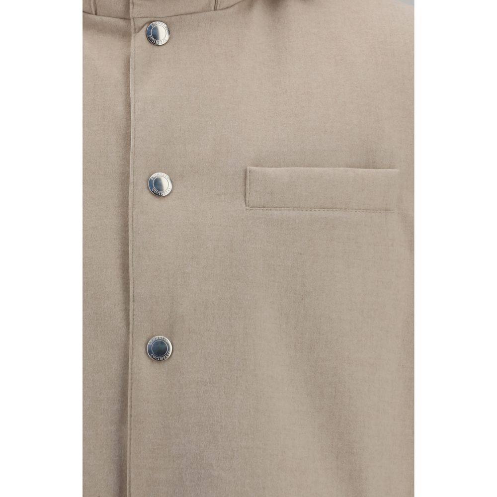 Brunello Cucinelli Beige Wool Sleeveless Jacket, Artisanal Luxury