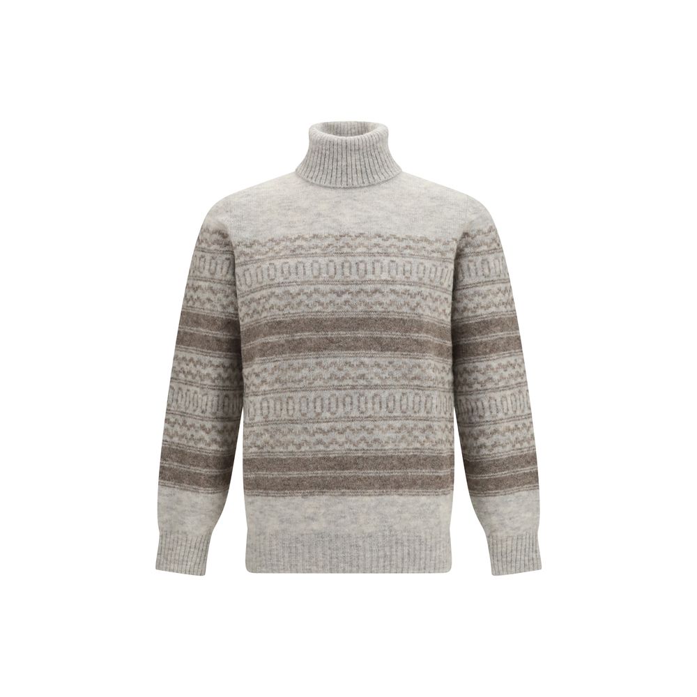 Brunello Cucinelli Gray Alpaca Turtleneck Sweater, Couture Elegance