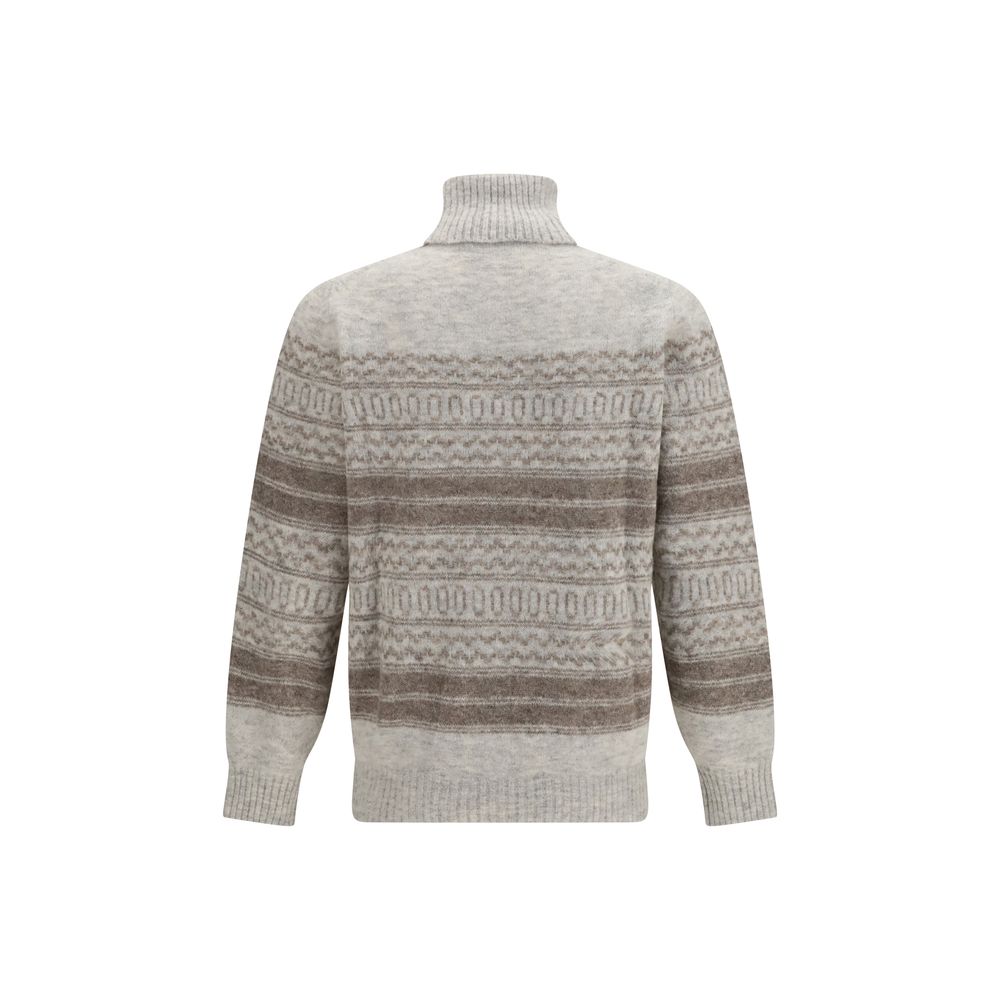 Brunello Cucinelli Gray Alpaca Turtleneck Sweater, Couture Elegance