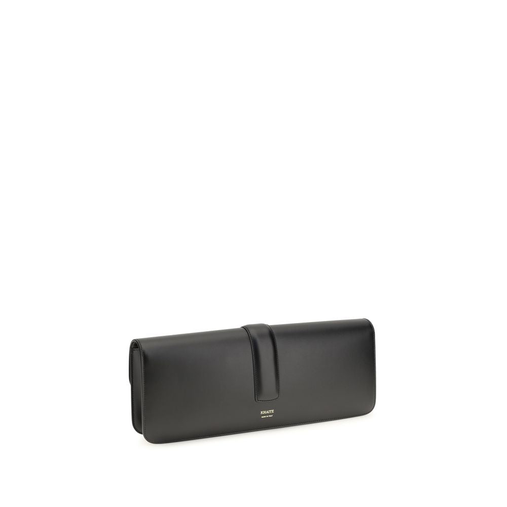 Discover the Khaite Black Calf Leather Bos Taurus Clutch, a masterpiece of elegance and craftsmanship, embodying timeless sophistication for discerning individuals.