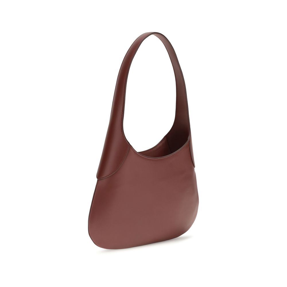 Elevate your elegance with the Khaite Bordeaux Calf Leather Bos Taurus Handbag, an artisanal masterpiece crafted for the discerning individual who appreciates luxury and sophistication.
