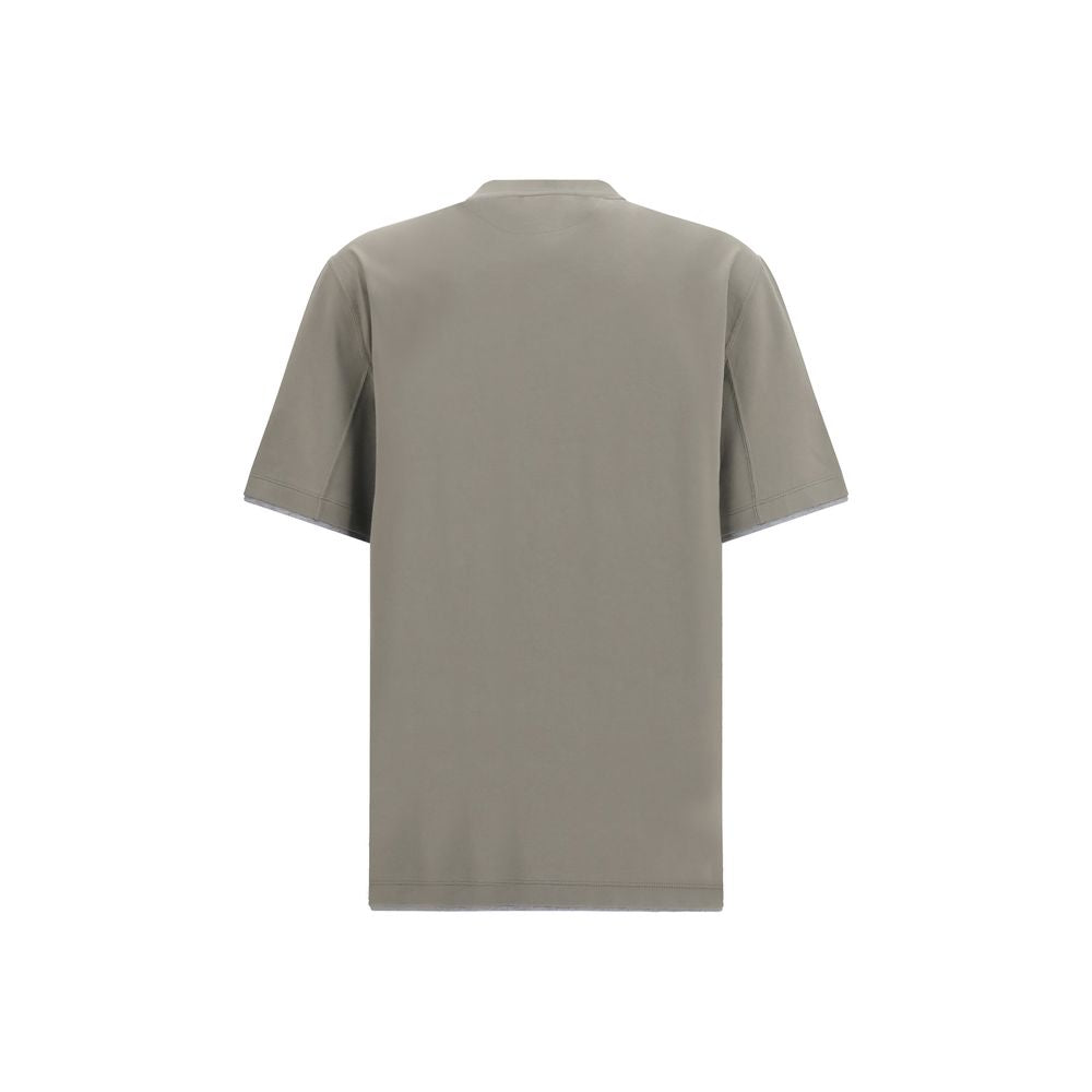 Brunello Cucinelli Bicolor Cotton T-Shirt | Designer Elegance