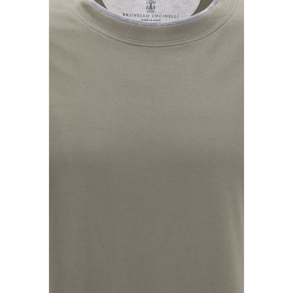 Brunello Cucinelli Bicolor Cotton T-Shirt, Designer Elegance