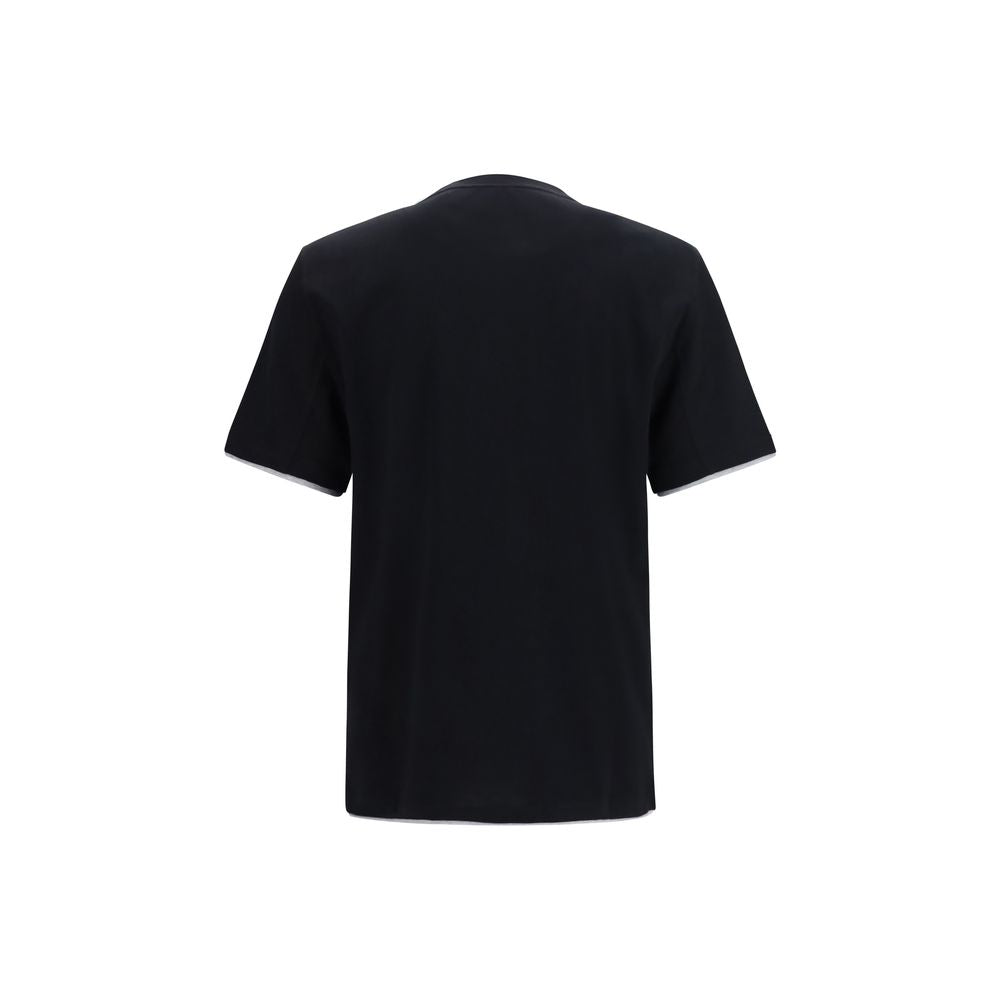 Brunello Cucinelli Black Cotton T-Shirt | Designer Artisanal Elegance
