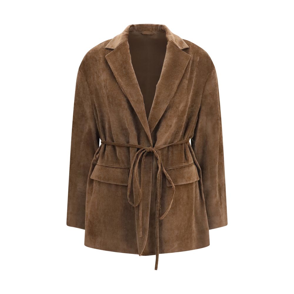Brunello Cucinelli Brown Viscose Full-Length Jacket - Luxury Redefined
