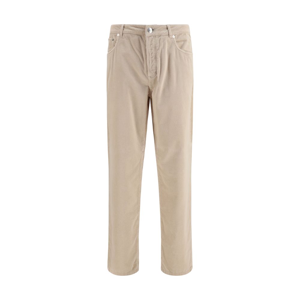Brunello Cucinelli Beige Cotton Casual Pants - Timeless Luxury