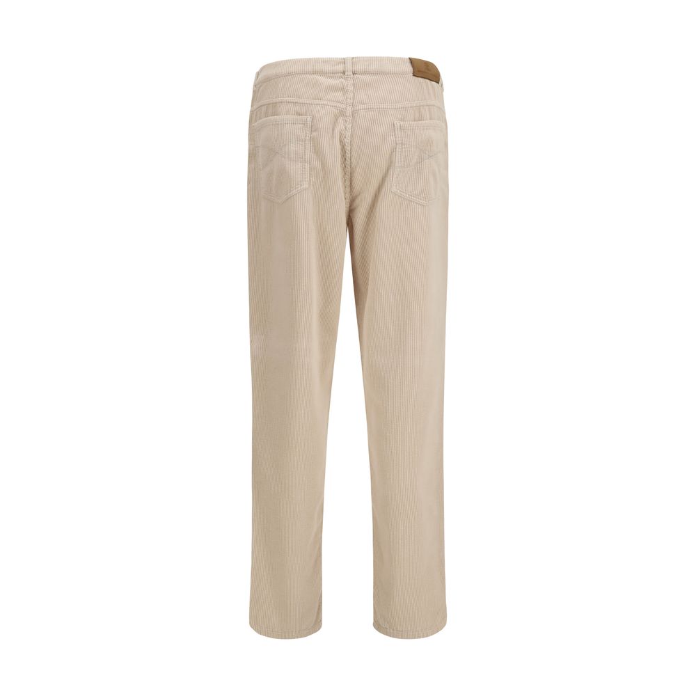 Brunello Cucinelli Beige Cotton Casual Pants - Timeless Luxury