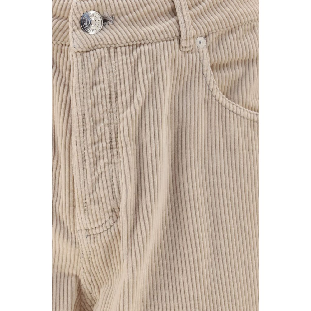 Brunello Cucinelli Beige Cotton Casual Pants - Timeless Luxury