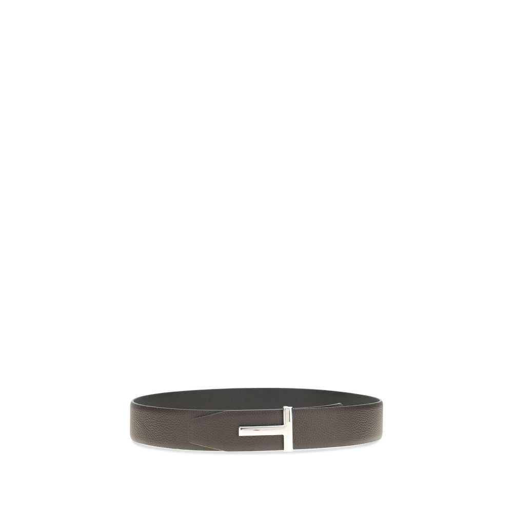 Tom Ford Brown Calf Leather Bos Taurus Belt - Artisanal Luxury