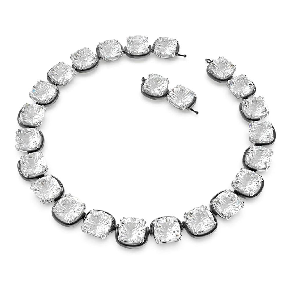 Swarovski Gray Glass Necklace - Artisanal Luxury Redefined
