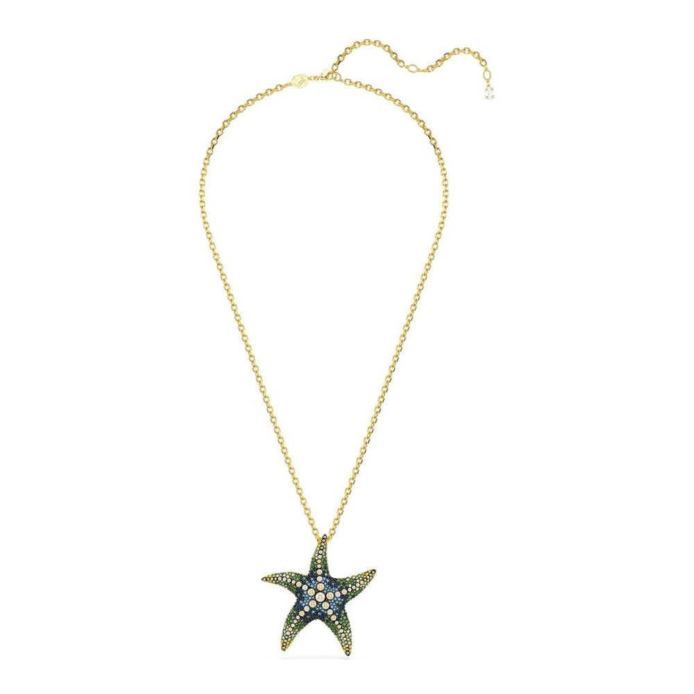 Swarovski Gold Stainless Steel Necklace, Artisanal Luxury Elegance