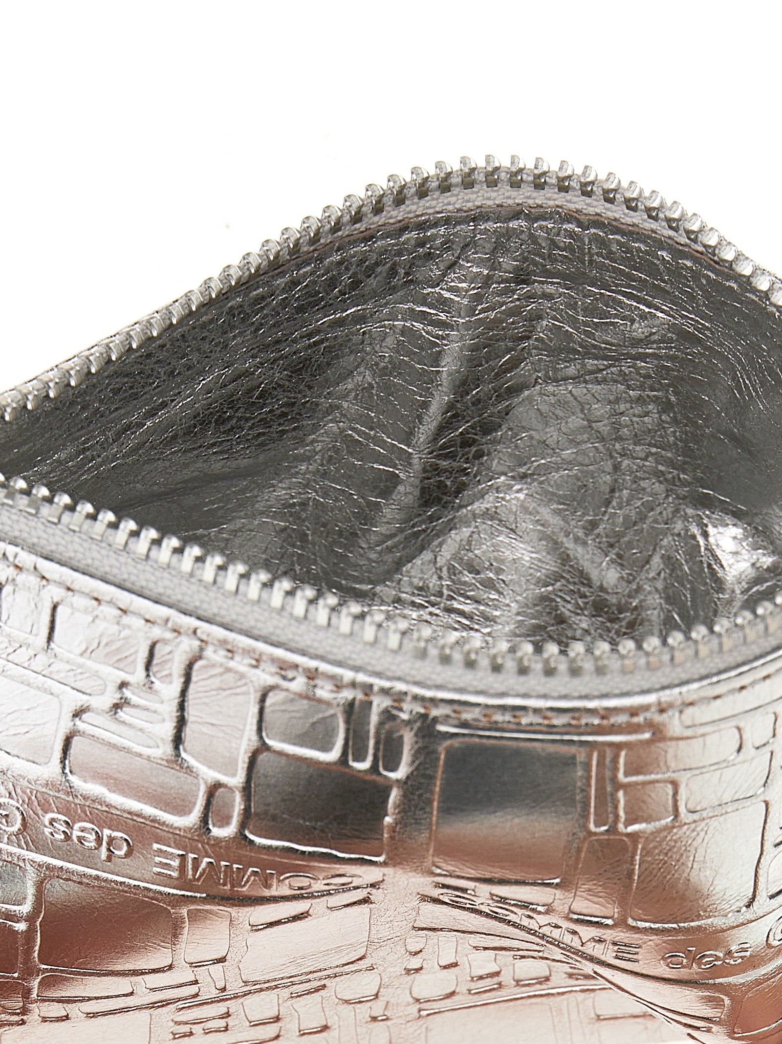 Comme Des Garçons Silver Calfskin Cardholder | Artisanal Luxury