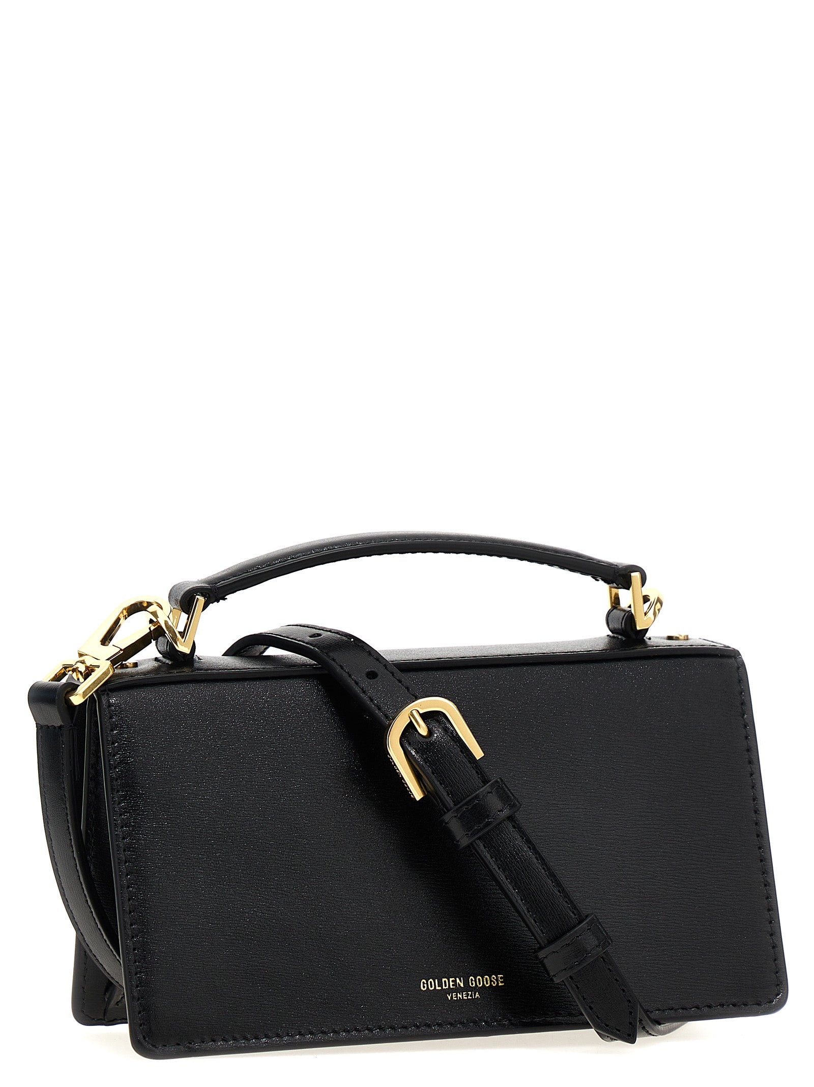 Golden Goose Black Cowhide Handbag - Artisanal Luxury Accessory