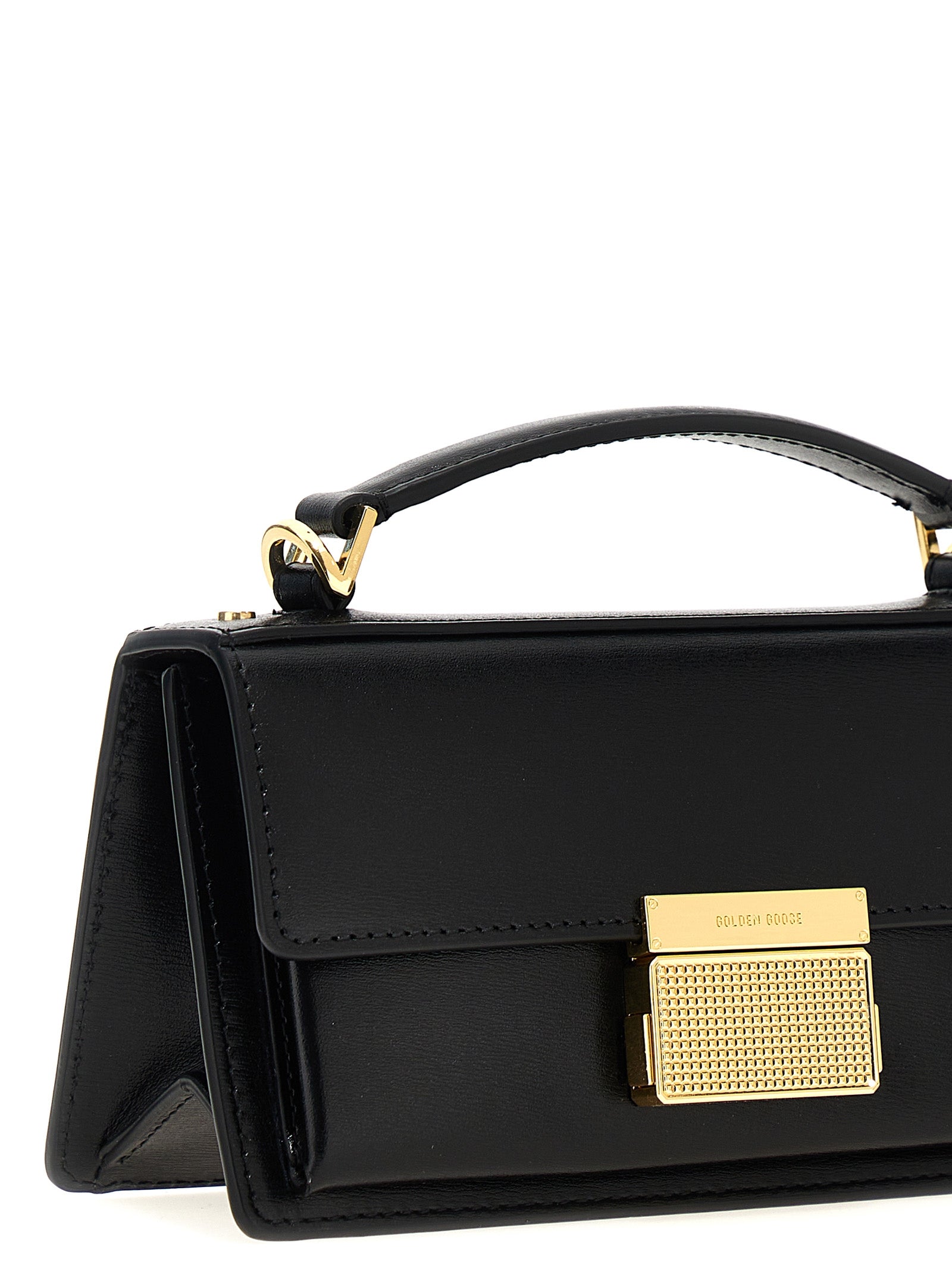 Golden Goose Black Cowhide Handbag - Artisanal Luxury Accessory