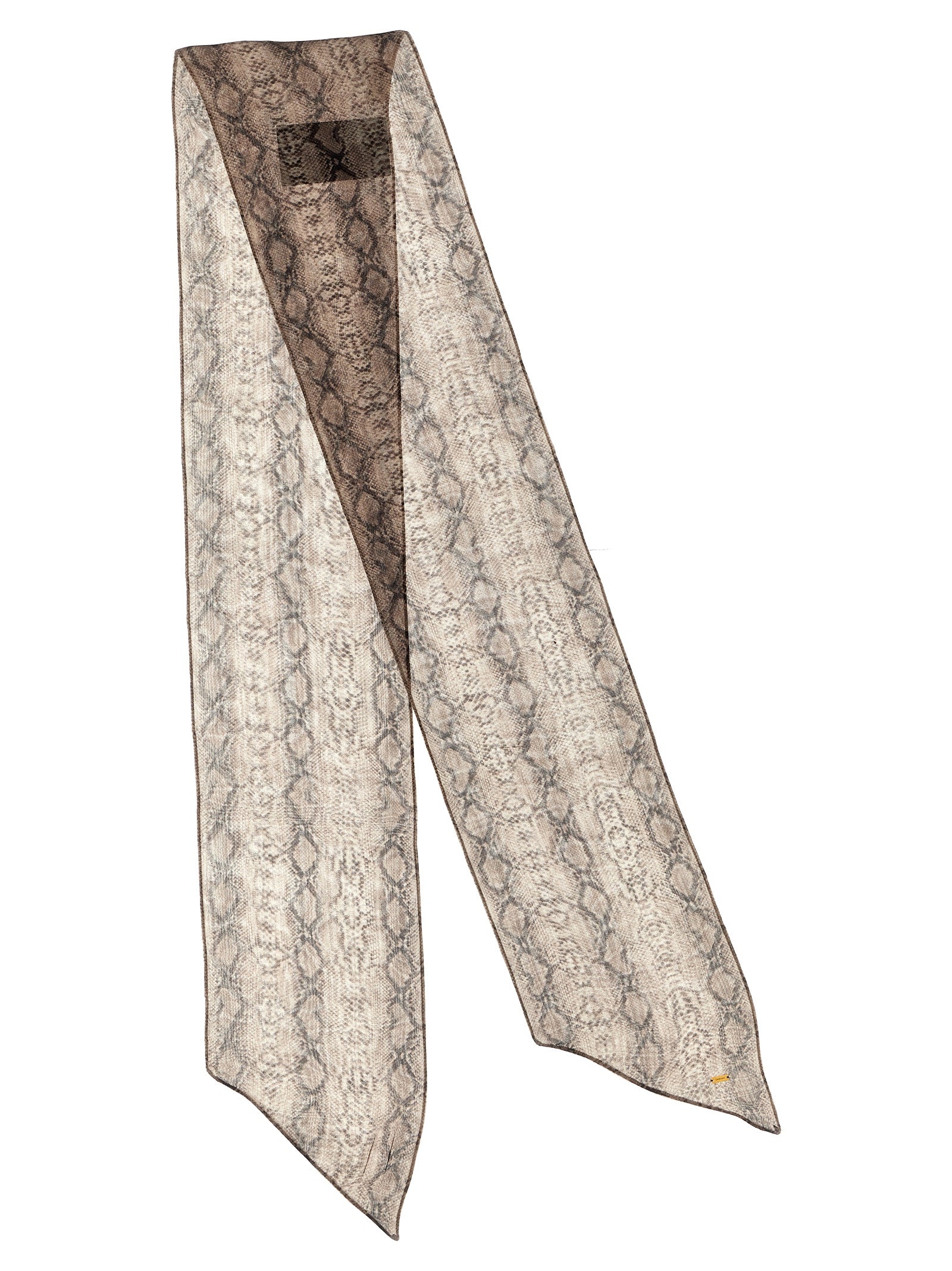Indulge in the Saint Laurent Multicolor Silk Foulard, a luxurious snake-print masterpiece crafted from 100% silk, embodying artistry and sophistication for the discerning individual.