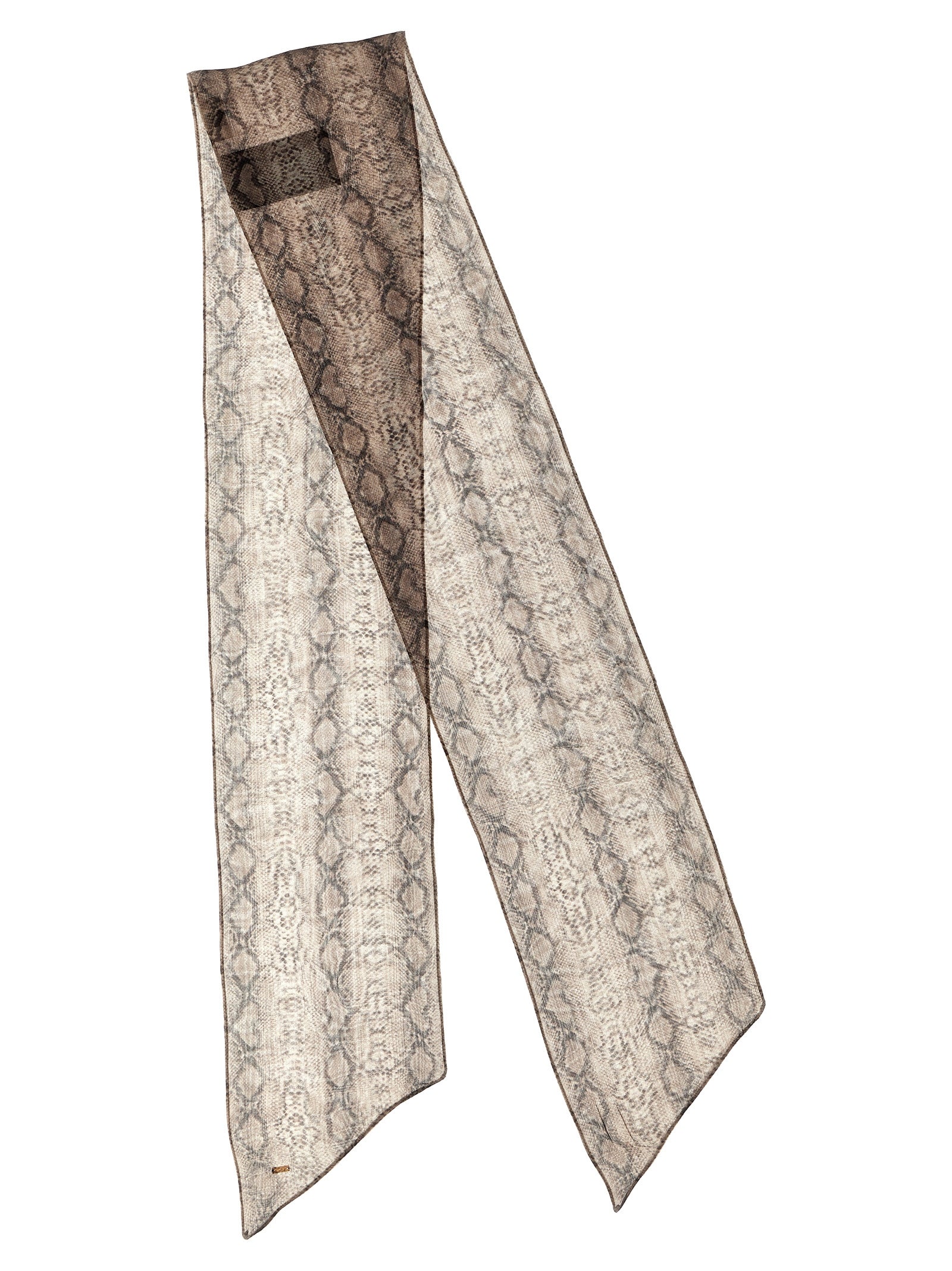 Elevate your style with the Saint Laurent Multicolor Silk Foulard, a luxurious snake-print masterpiece crafted from 100% silk, embodying artistry and sophistication.
