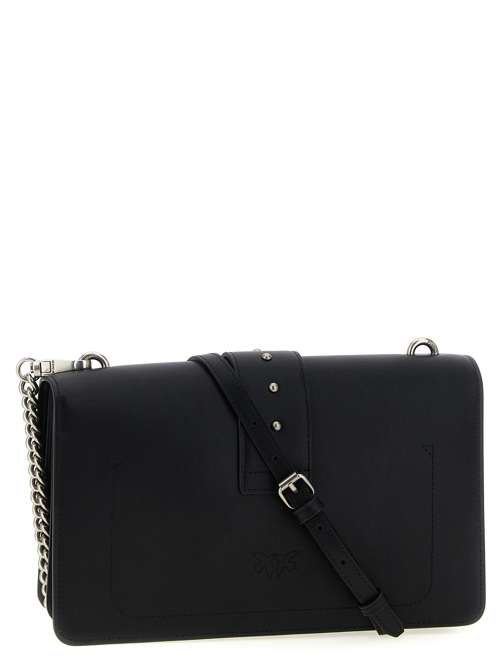 Discover the PINKO Black Goatskin Crossbody Bag, a symbol of artisanal luxury crafted from sumptuous goat leather, perfect for elevating any sophisticated ensemble.