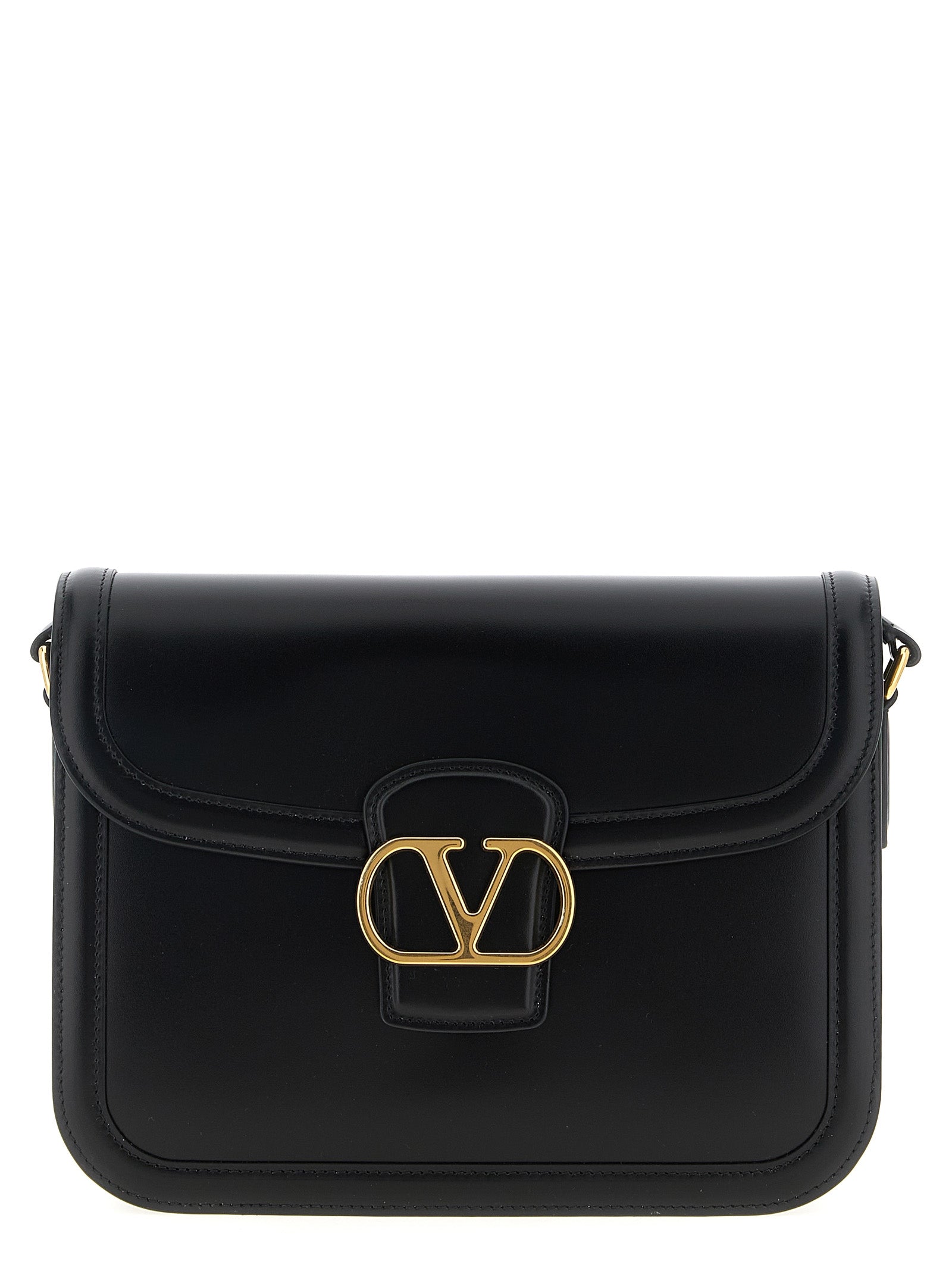 Valentino Garavani Black Calfskin Shoulder Bag, Designer Couture