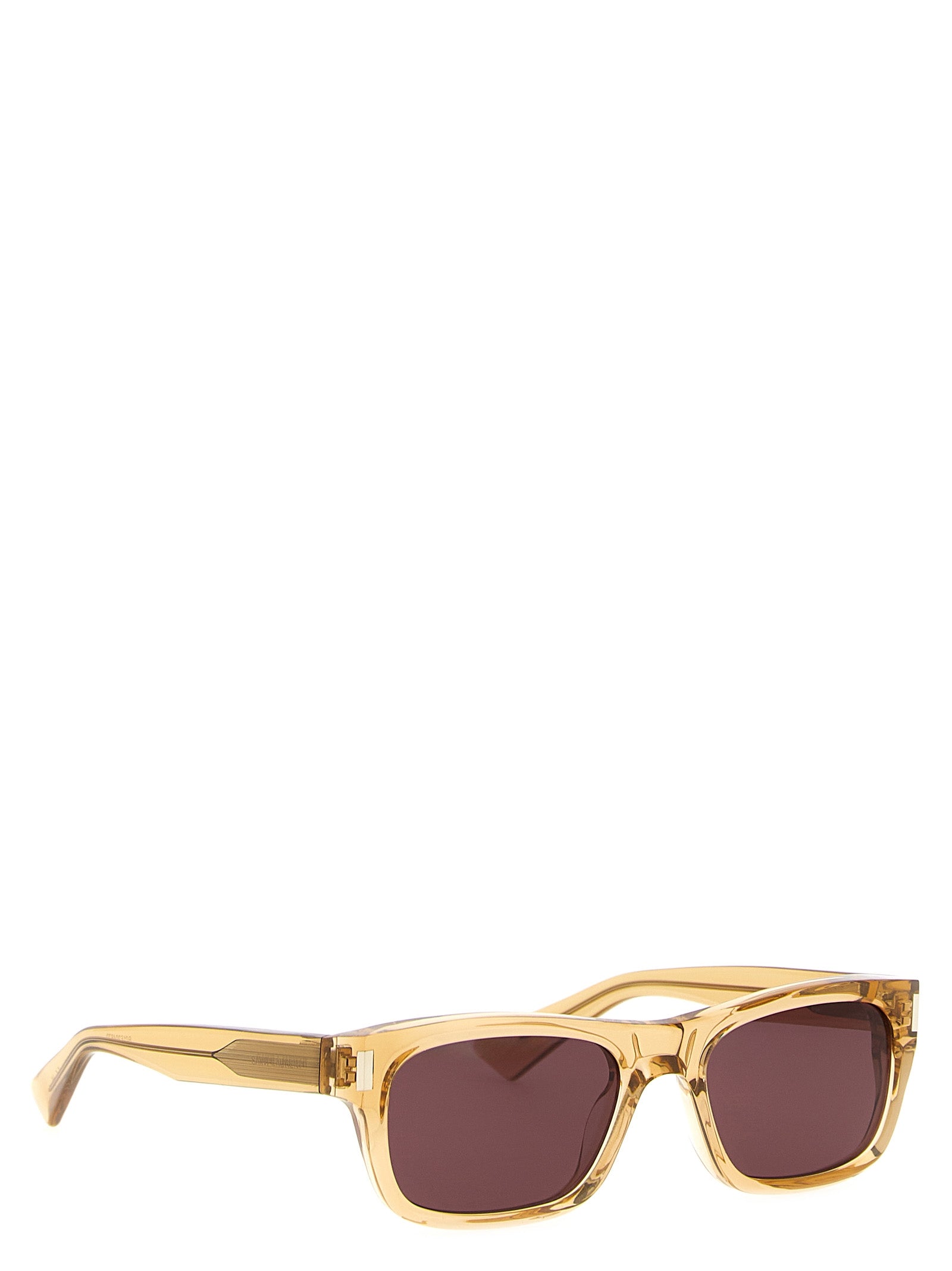 Experience the allure of Saint Laurent's SL 83 Beige Acetate Sunglasses, where exquisite Italian craftsmanship meets bold design, elevating your luxury style.