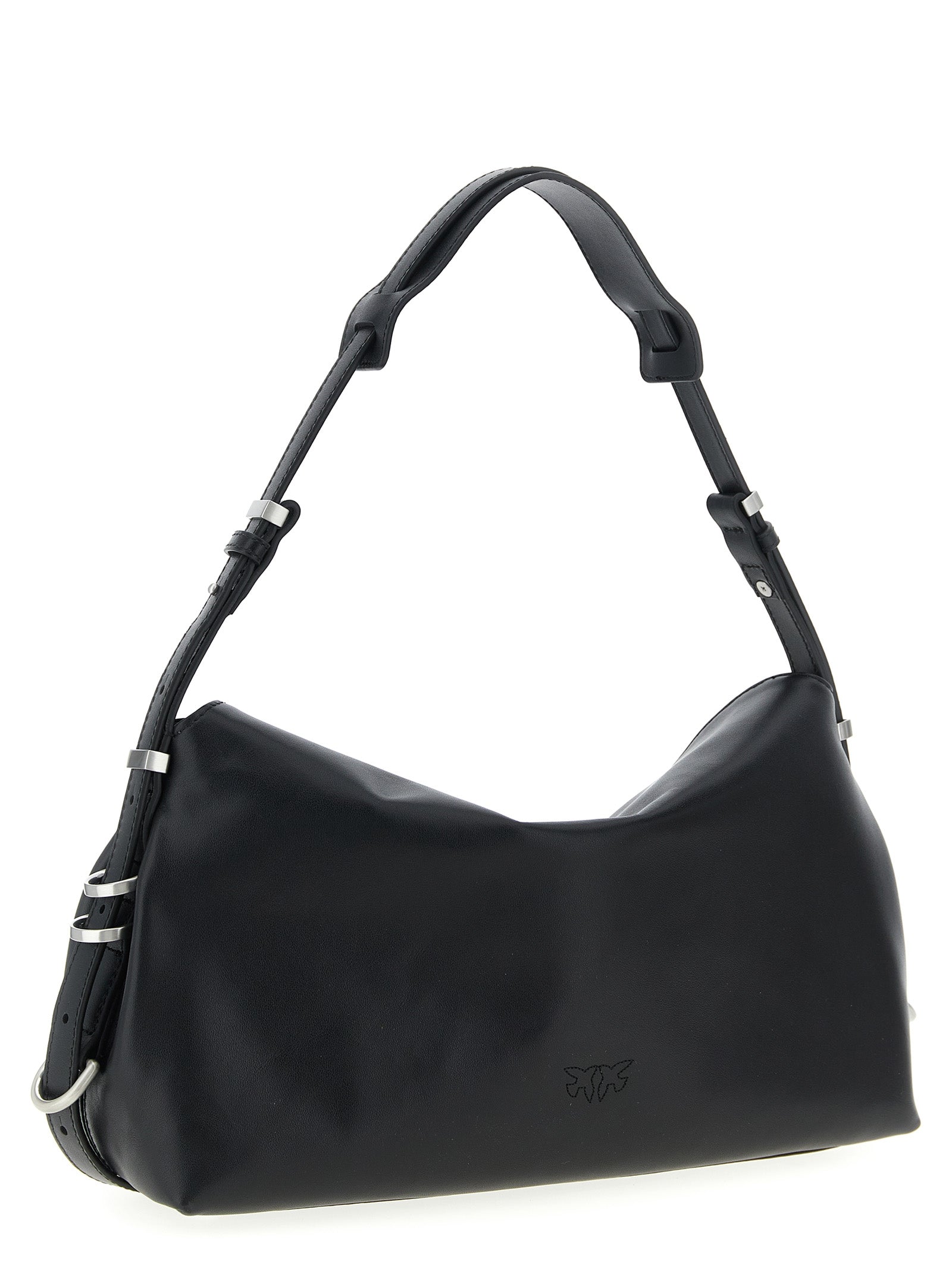 Indulge in the exquisite PINKO Black Goatskin Shoulder Bag, a symbol of artisanal luxury crafted from 100% goat leather, perfect for elevating any ensemble.