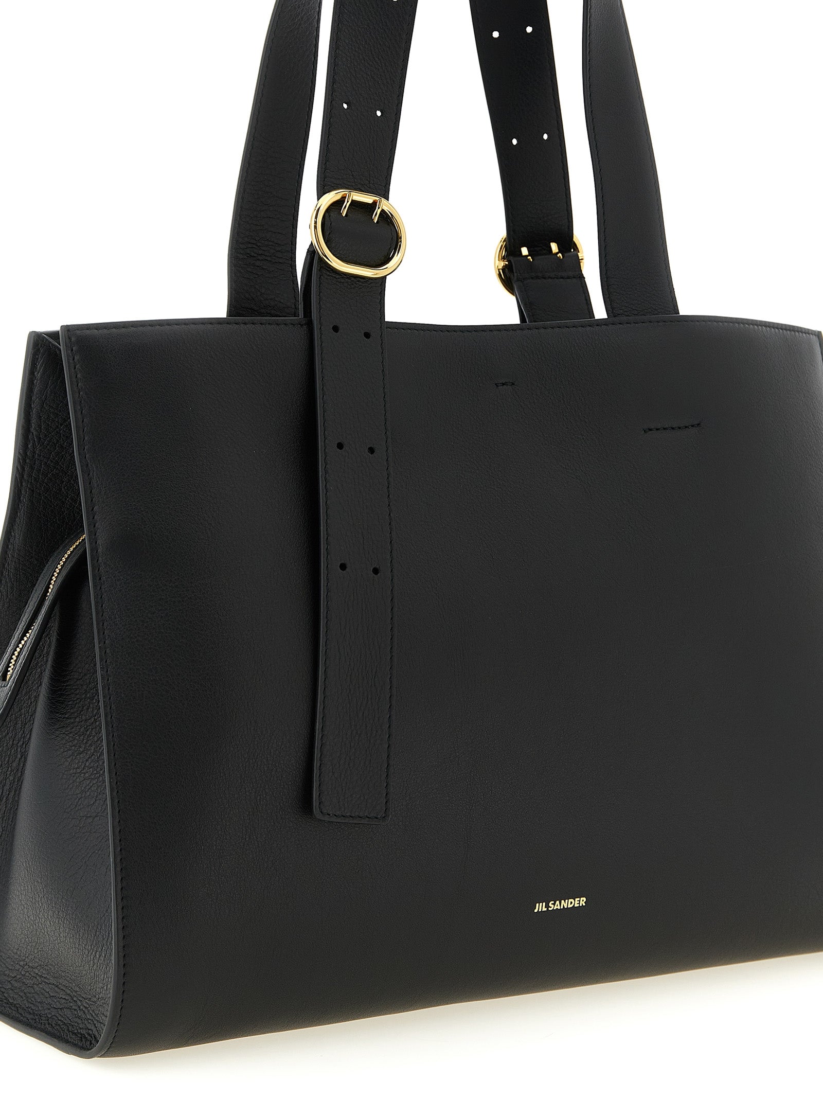 Elevate your style with the Jil Sander Black Calfskin Tote Bag, a masterpiece of artisanal luxury, crafted from exquisite calfskin leather for the discerning connoisseur.
