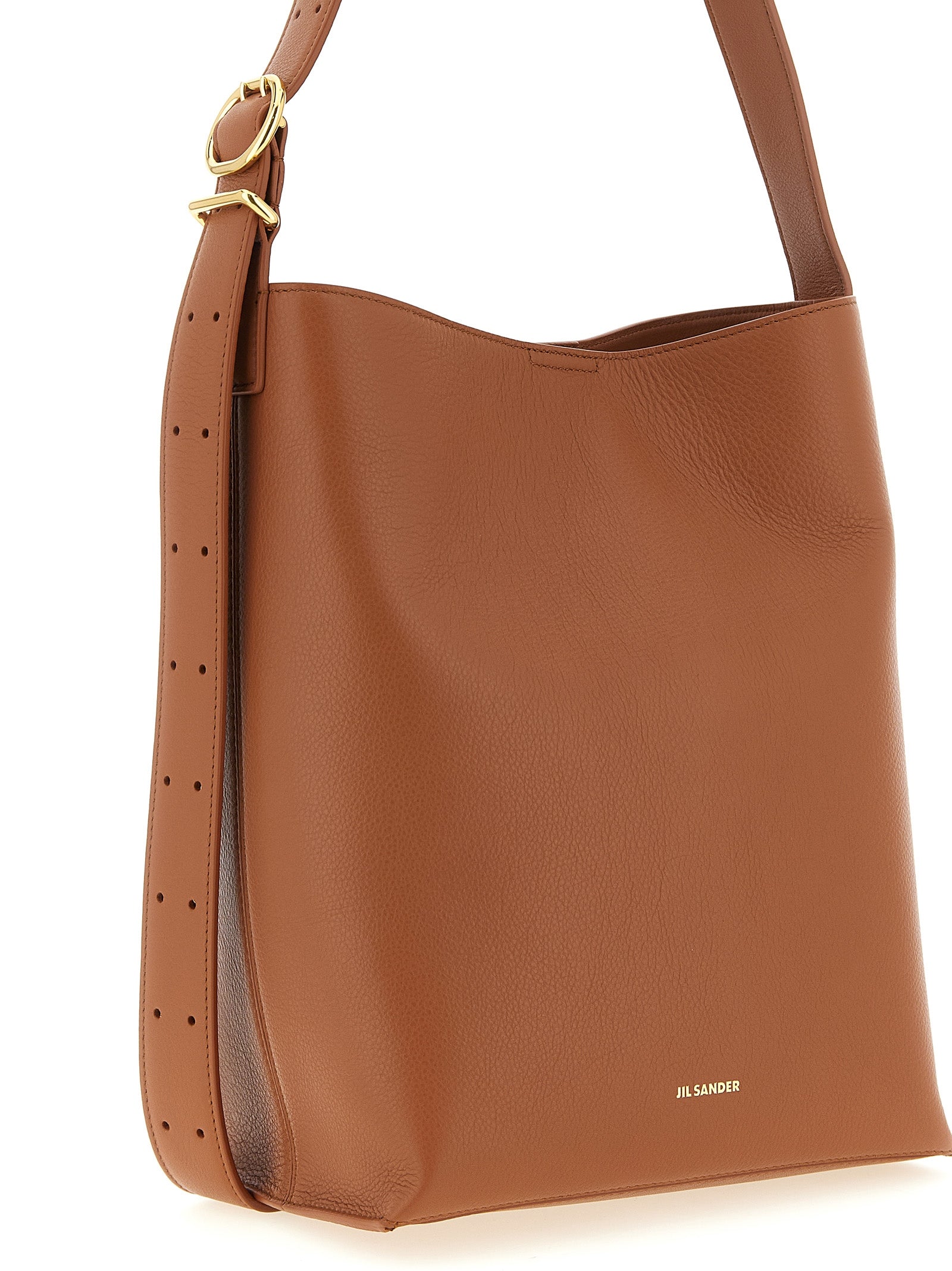 Discover the Jil Sander Brown Calfskin Shoulder Bag, a symbol of artisanal luxury crafted from premium materials, designed for those who embrace elegance and sophistication.