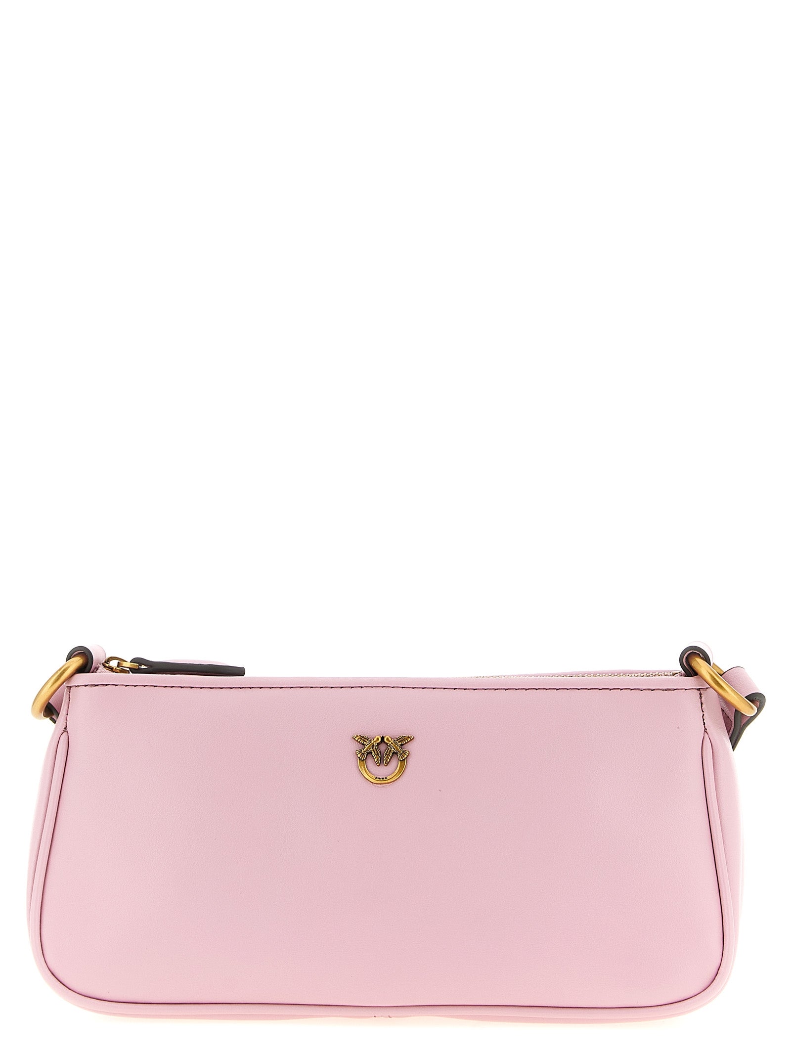 Elevate your style with the PINKO Half Moon Crossbody Bag, a vibrant pink leather masterpiece that embodies artisanal luxury and timeless elegance.