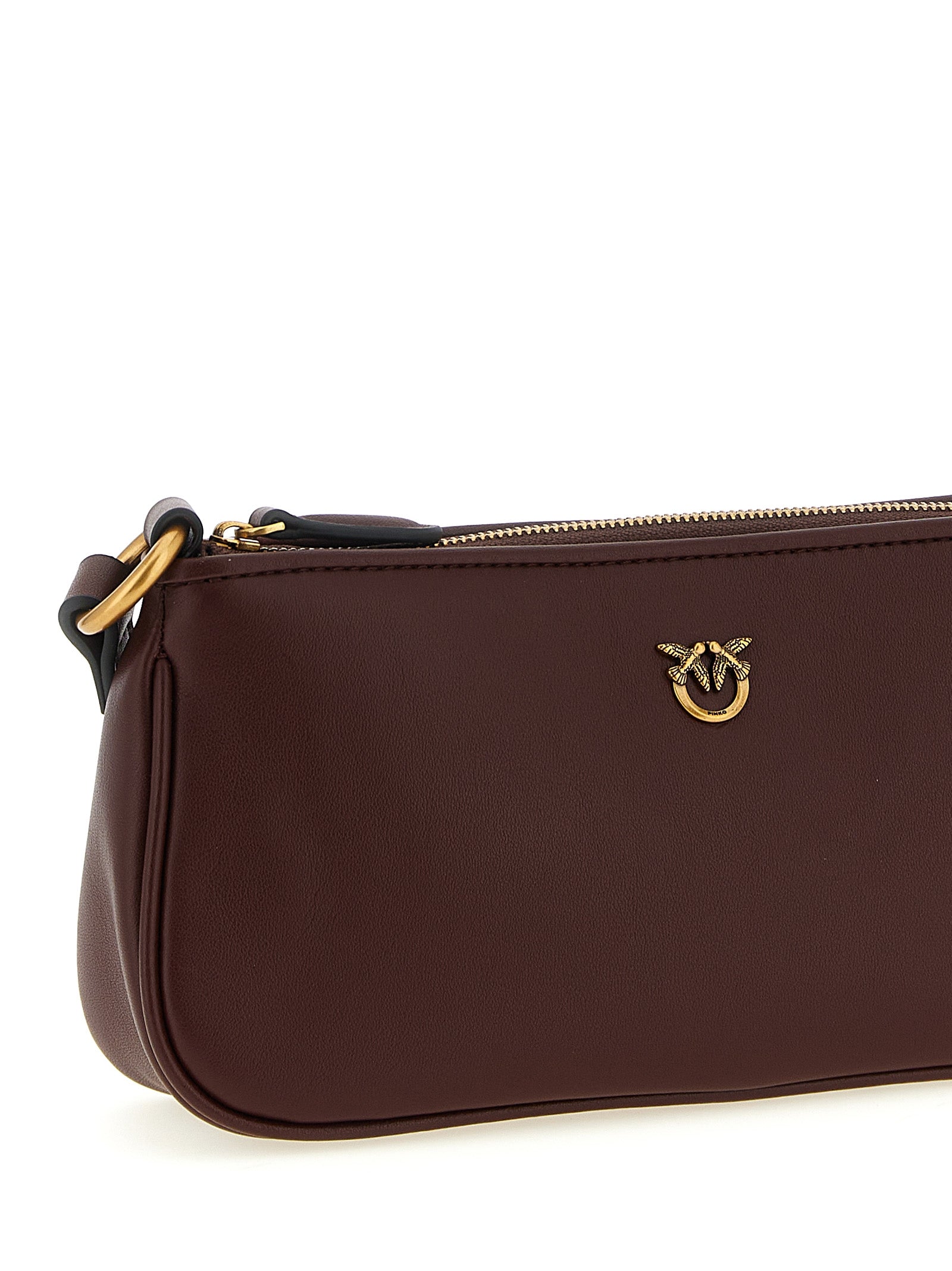 Elevate your style with the PINKO Bordeaux Cowhide Crossbody Bag, a luxurious blend of silk and leather, embodying sophistication for the discerning individual.