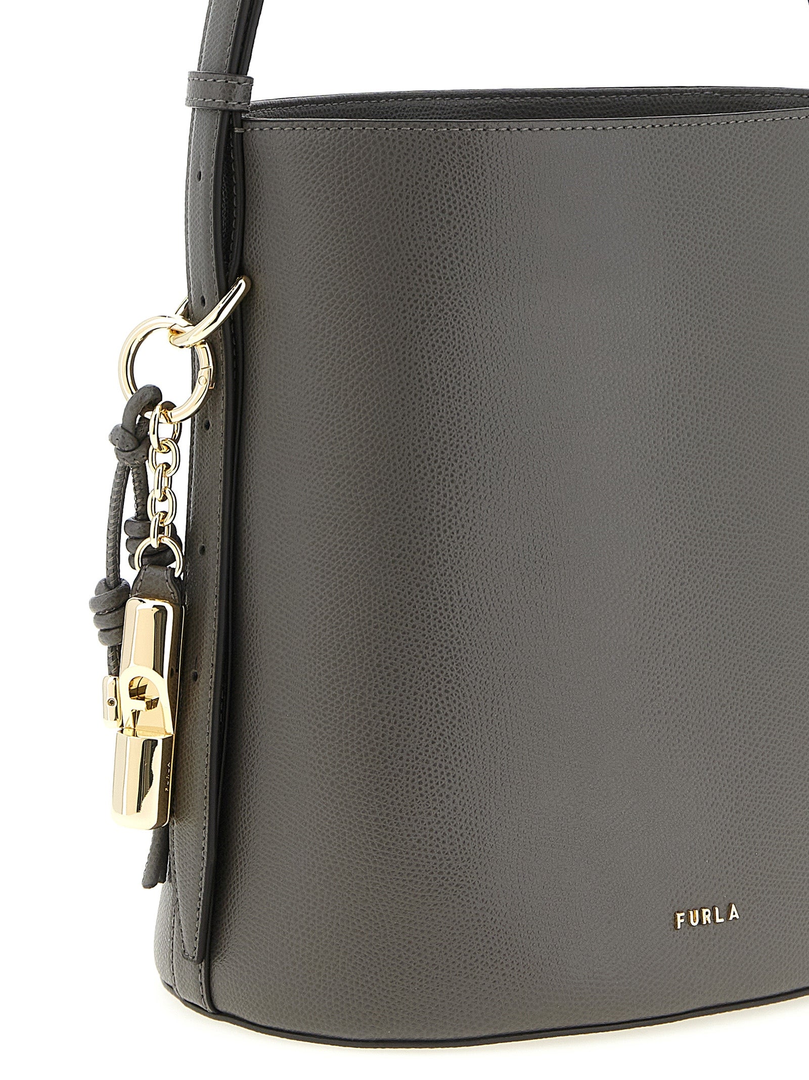 Elevate your style with the Furla Gray Calfskin Shoulder Bag, a luxurious embodiment of artisanal craftsmanship and modern elegance, perfect for any discerning individual.