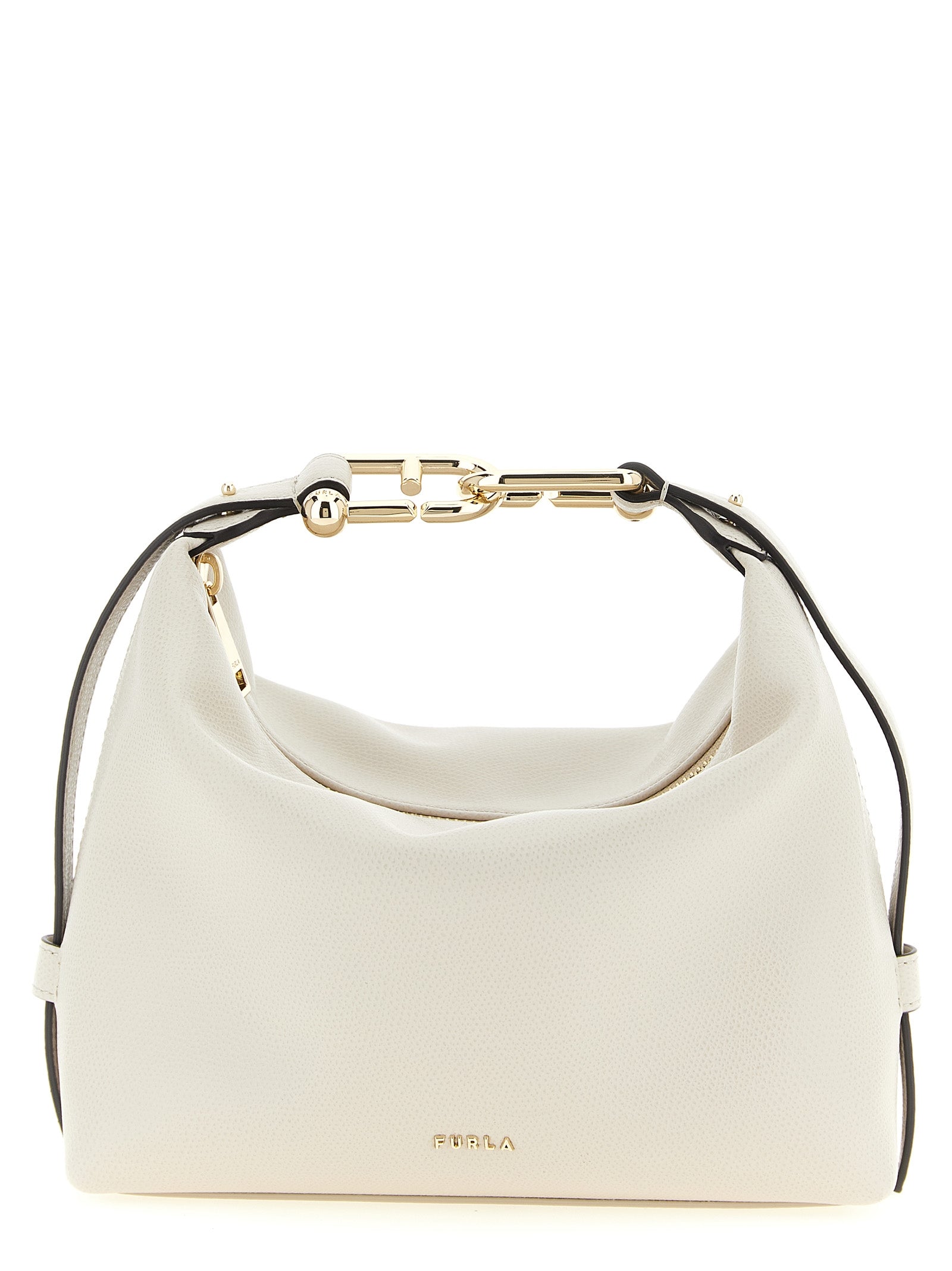 Discover the Furla Beige Calfskin Shoulder Bag, a masterpiece of artisanal luxury crafted from fine grain-effect leather, perfect for elevating any ensemble.