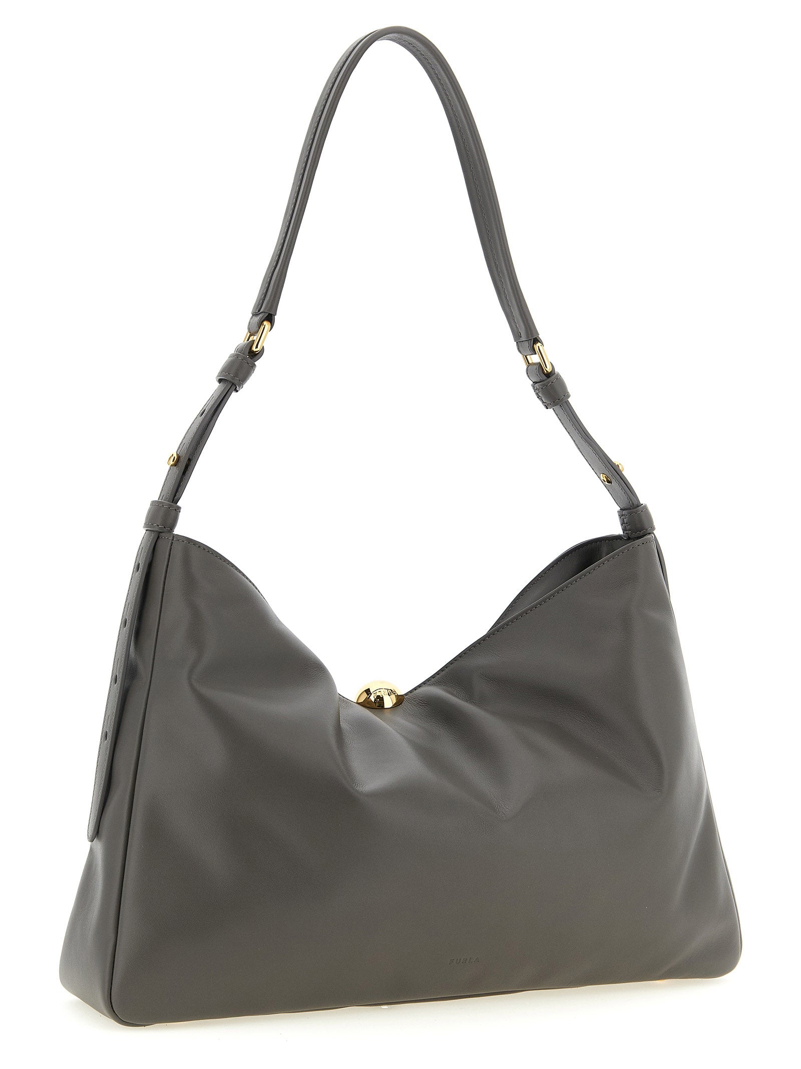 Discover the Furla Gray Calfskin Shoulder Bag, a masterpiece of Italian craftsmanship, blending timeless elegance with modern allure for the discerning individual.