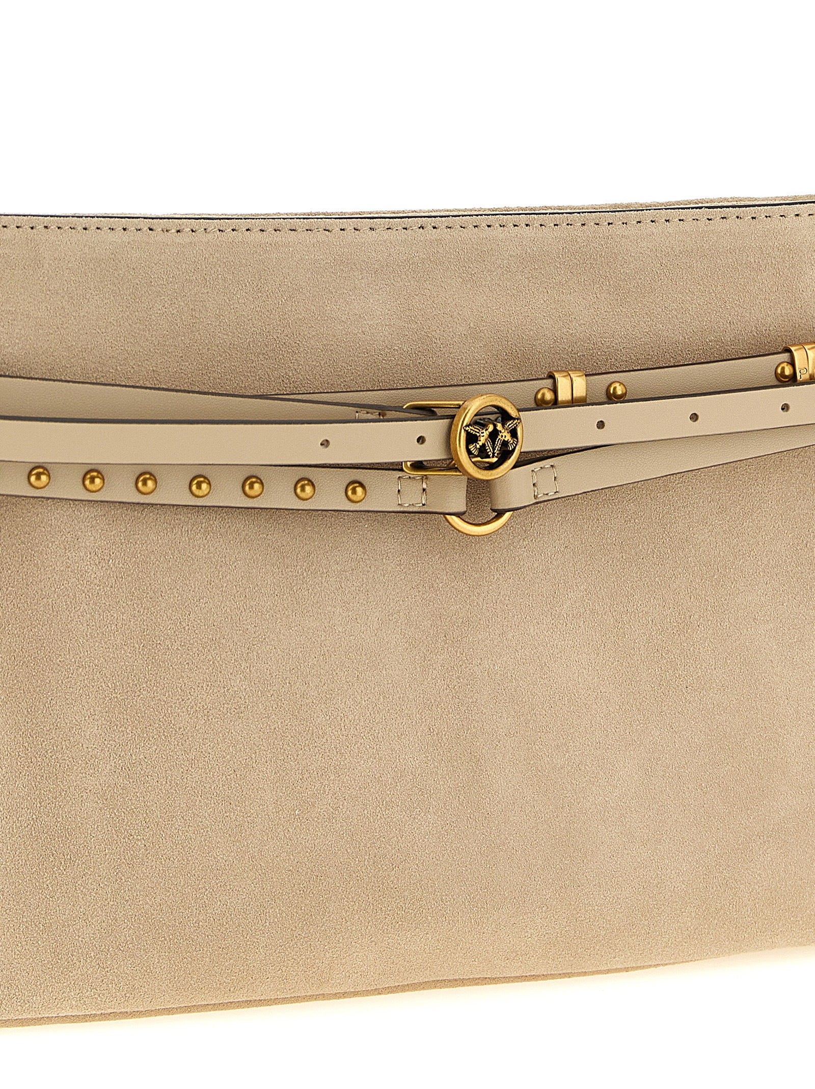 Indulge in the PINKO Beige Cowhide Shoulder Bag from the Love Birds collection, where artisanal craftsmanship meets timeless elegance, perfect for discerning tastes.