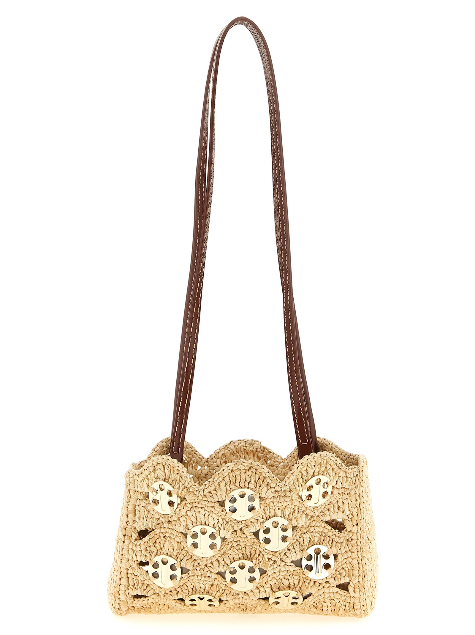 Paco Rabanne Beige Ramie Shoulder Bag - Artisanal Luxury Redefined