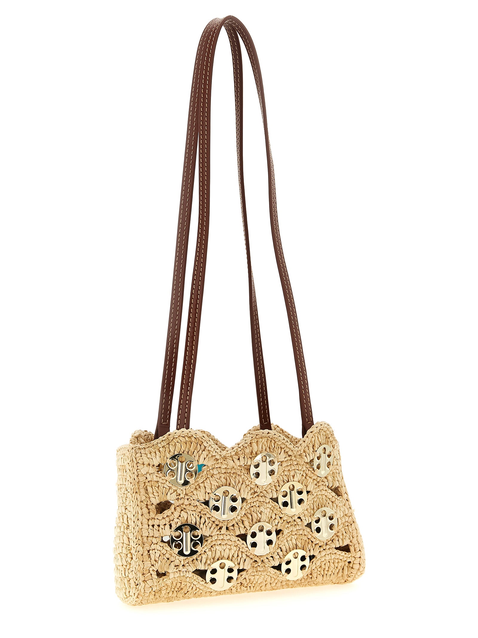 Paco Rabanne Beige Ramie Shoulder Bag - Artisanal Luxury Redefined