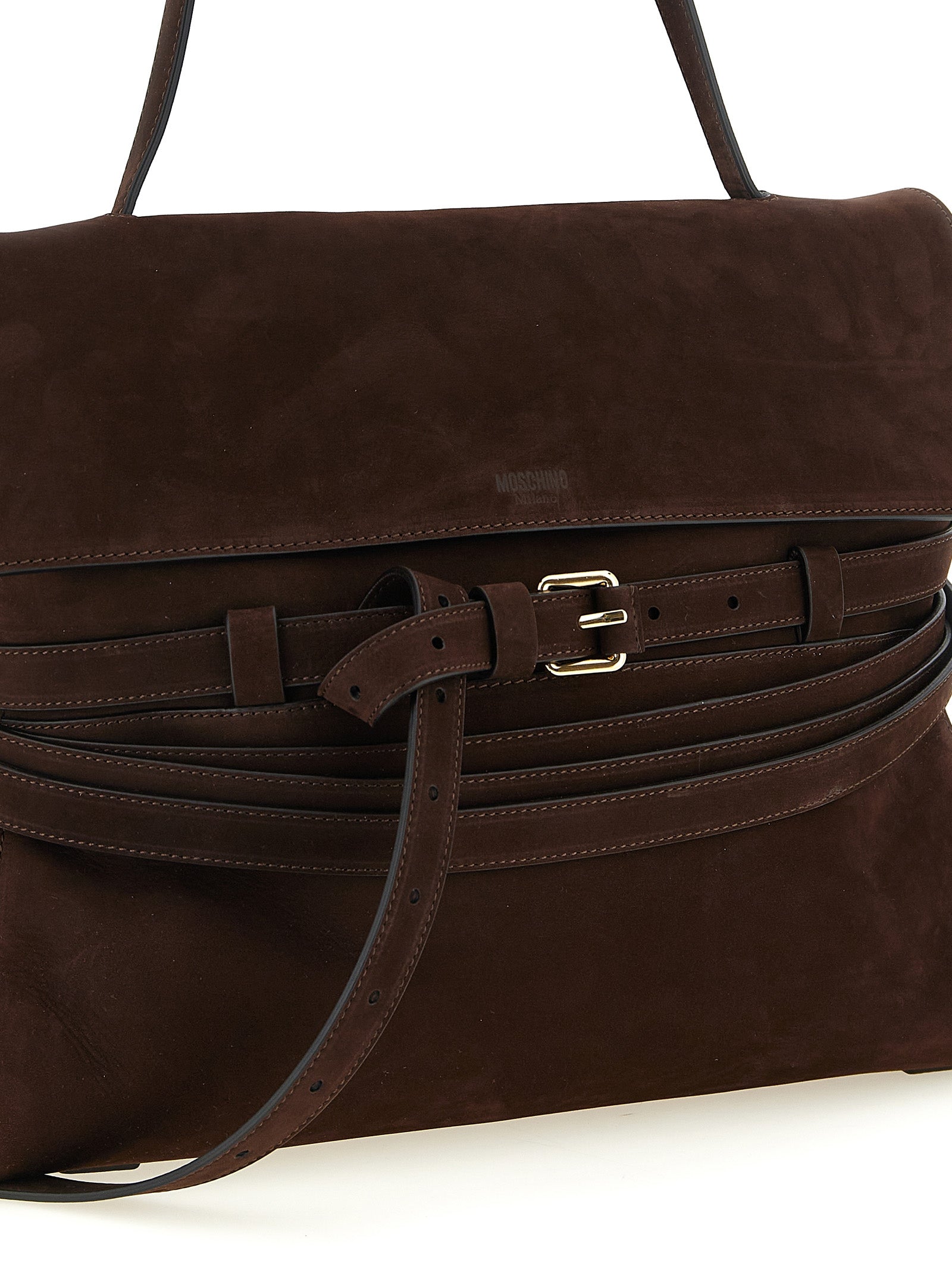 Discover the Moschino Brown Calfskin Shoulder Bag, a testament to artisanal luxury with exquisite craftsmanship and timeless elegance for the discerning individual.