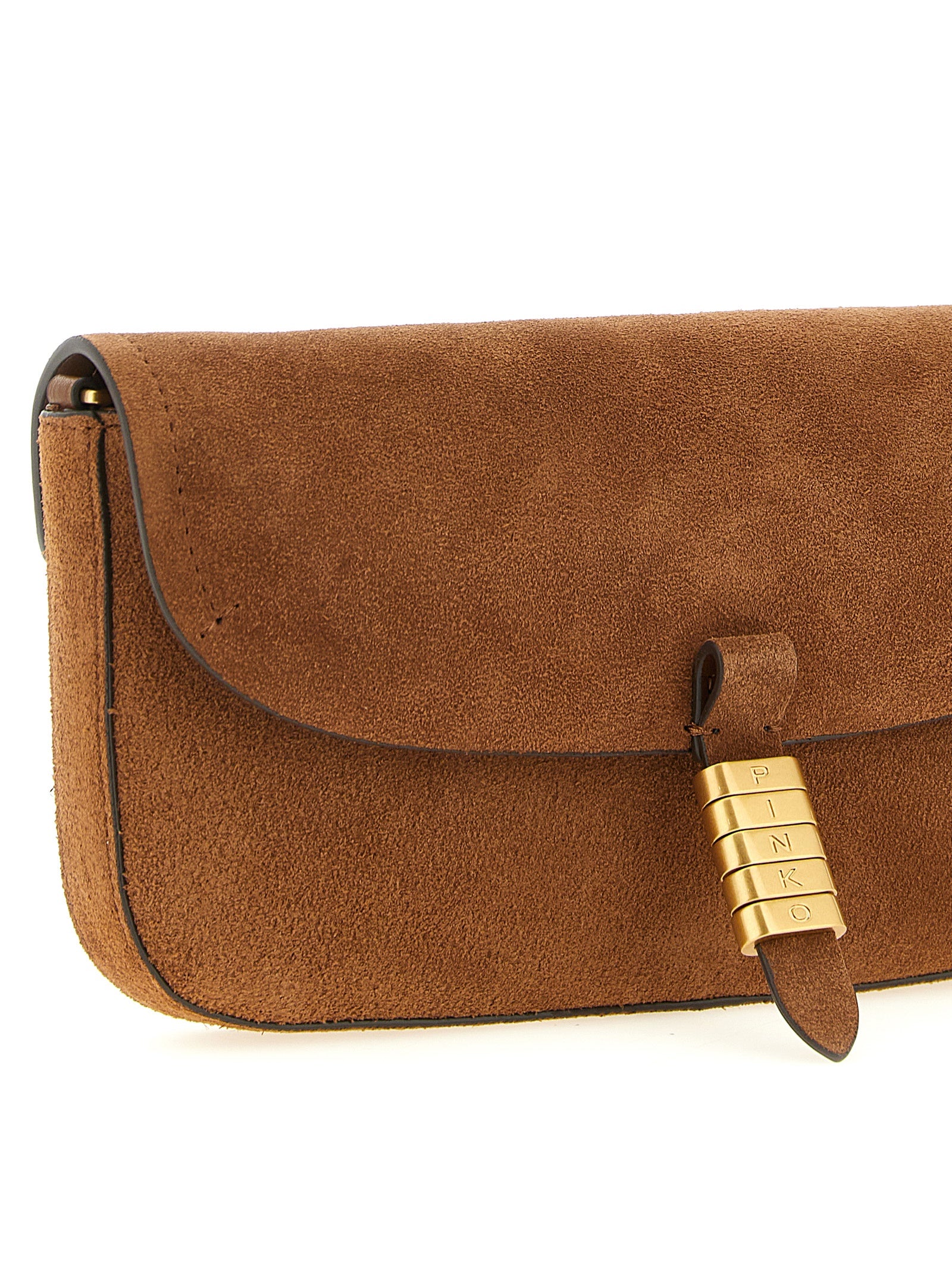 Indulge in the PINKO Brown Cowhide Shoulder Bag, a masterpiece of artisanal luxury, crafted from premium cow leather, blending sophistication with timeless elegance.