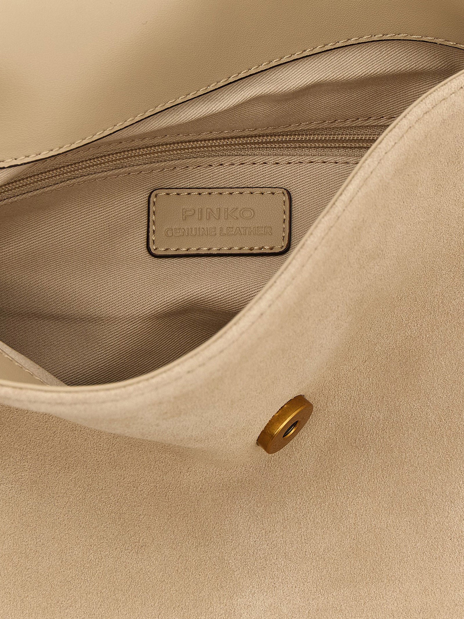 Discover the PINKO Beige Cowhide Shoulder Bag, an epitome of elegance crafted from luxurious cow leather, perfect for sophisticated style and timeless allure.