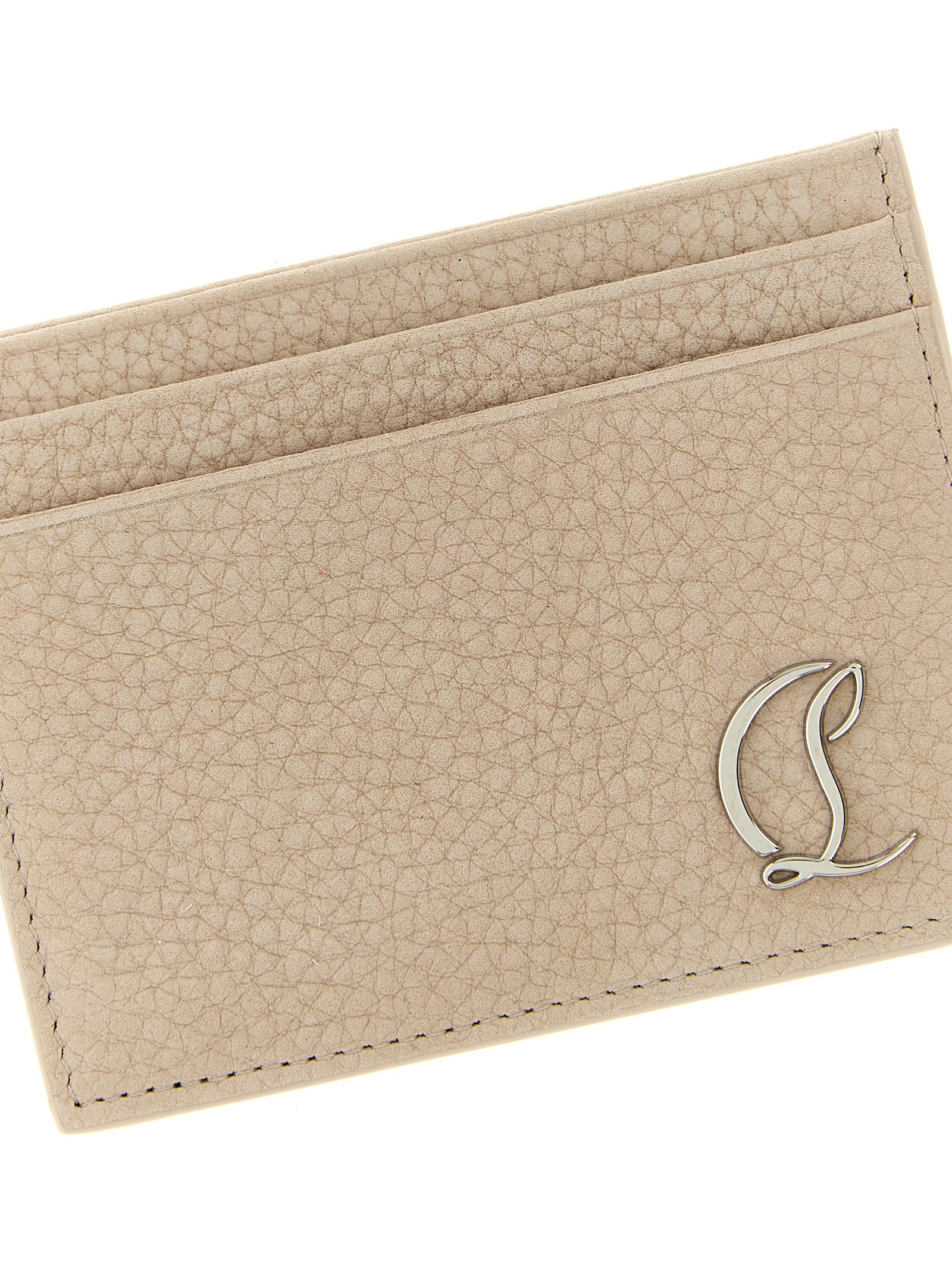 Christian Louboutin Beige Calfskin Cardholder | Artisanal Luxury
