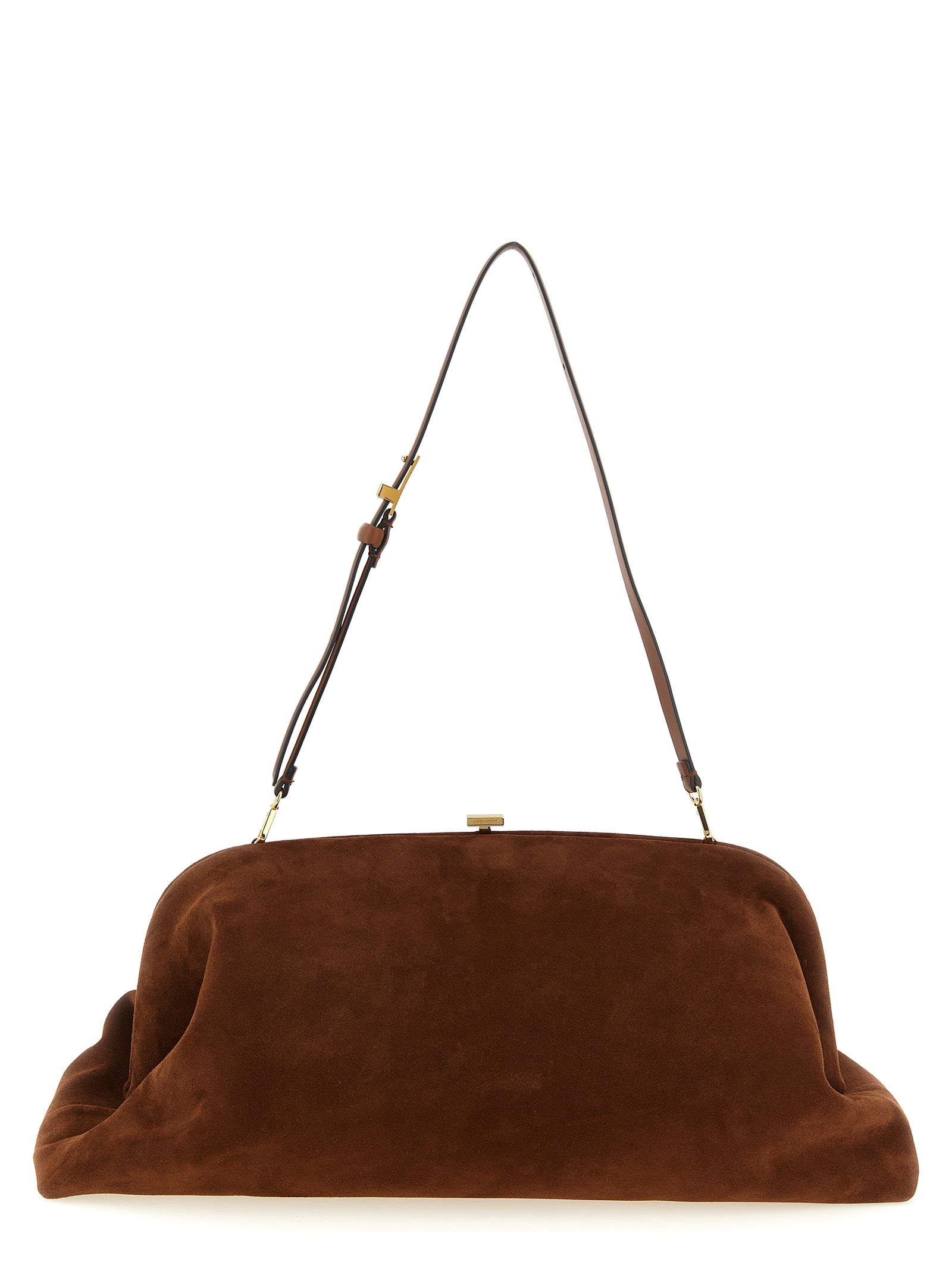 Alberta Ferretti Brown Leather Clutch Bag - Artisanal Luxury