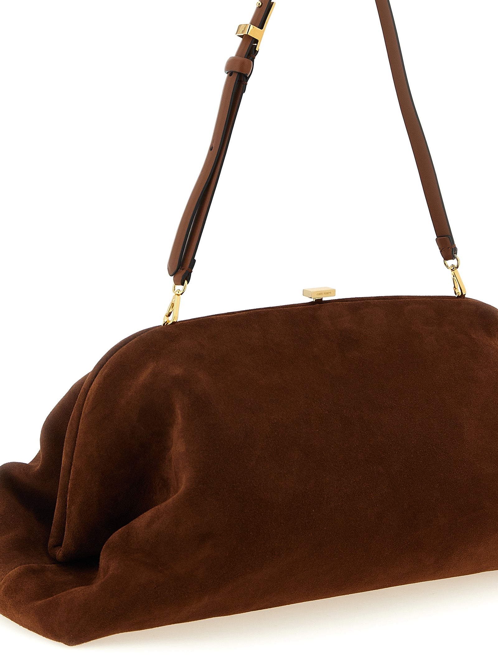 Alberta Ferretti Brown Leather Clutch Bag - Artisanal Luxury