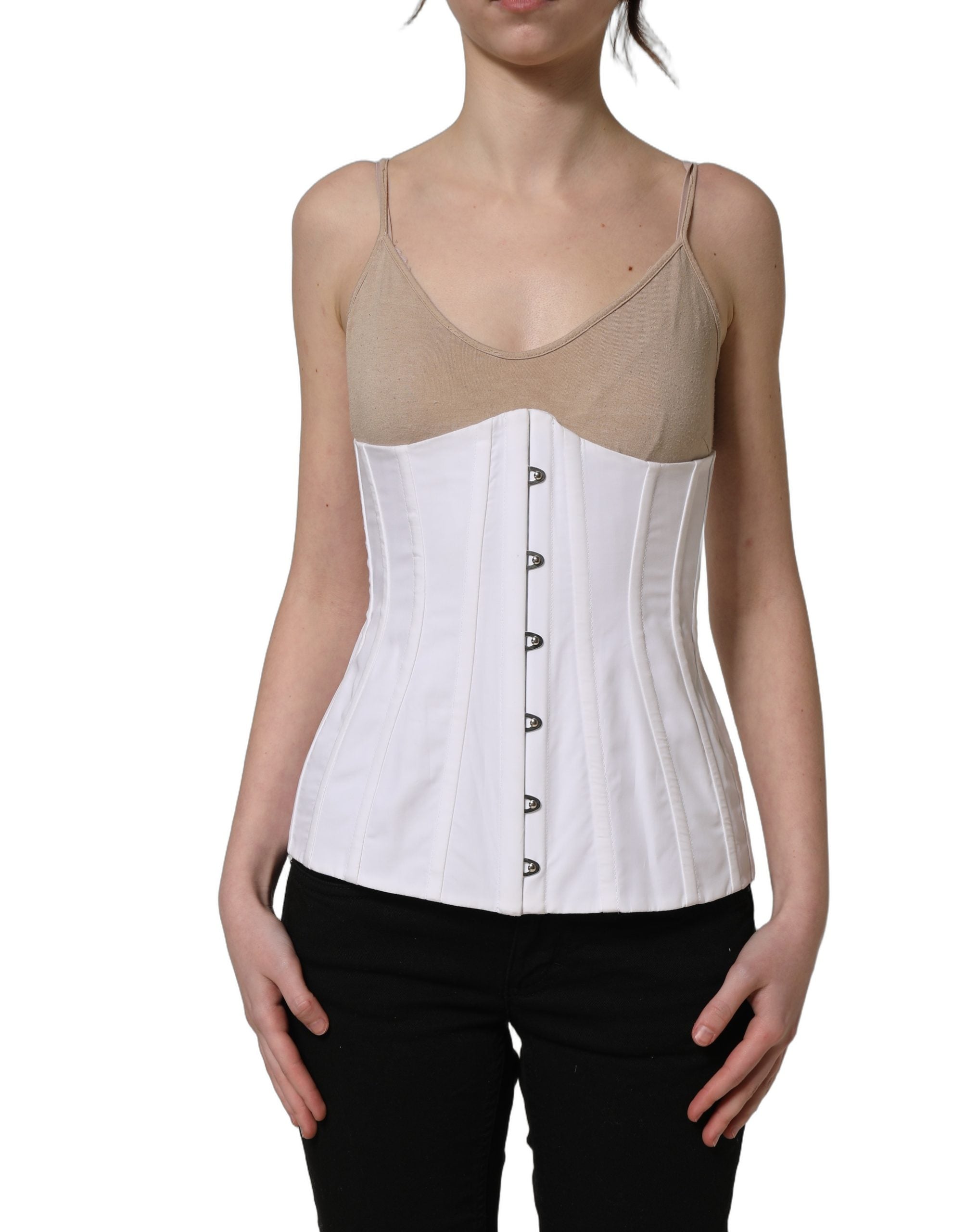Dolce & Gabbana Cotton Sleeveless Corset Top - Luxury Elegance